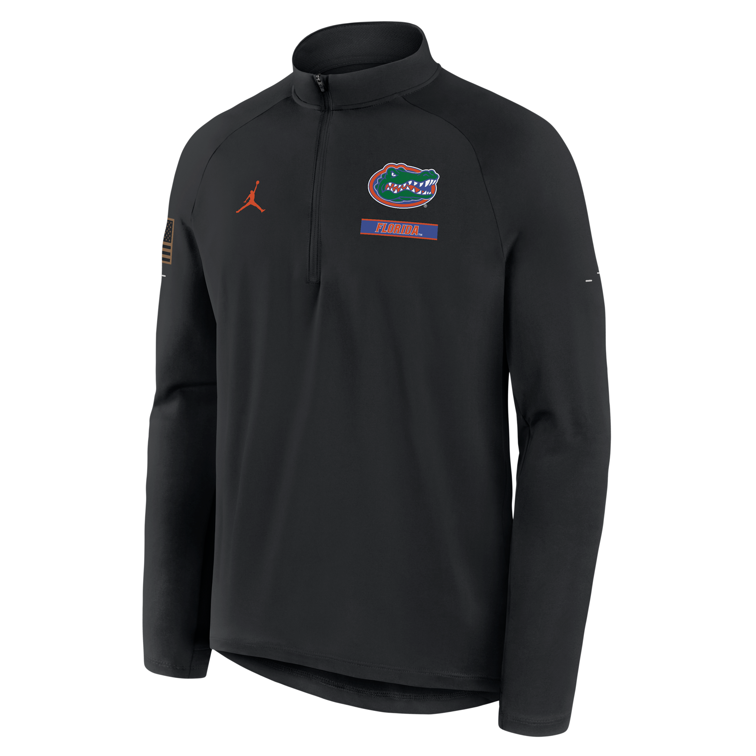 Nike Men's Florida 2026 Military Appreciation Stride Jordan Brand Dri-FIT College 1/2-Zip Long-Sleeve Top in Black | 0JV100AUFN-9UW