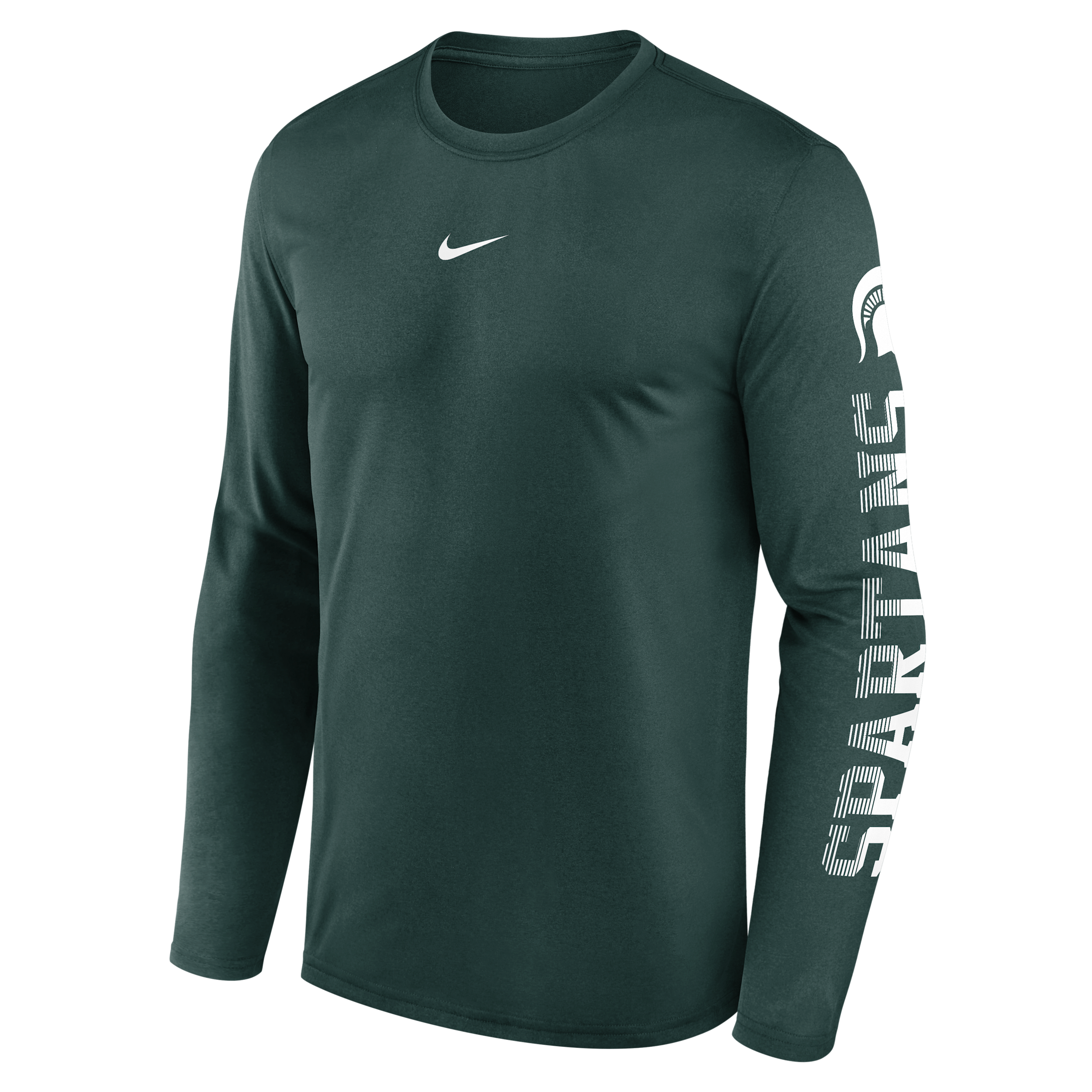 Michigan State Primetime Stack Legend Nike Men's Dri-FIT College Long-Sleeve T-Shirt in Green | NKGT3EYMST-EKV