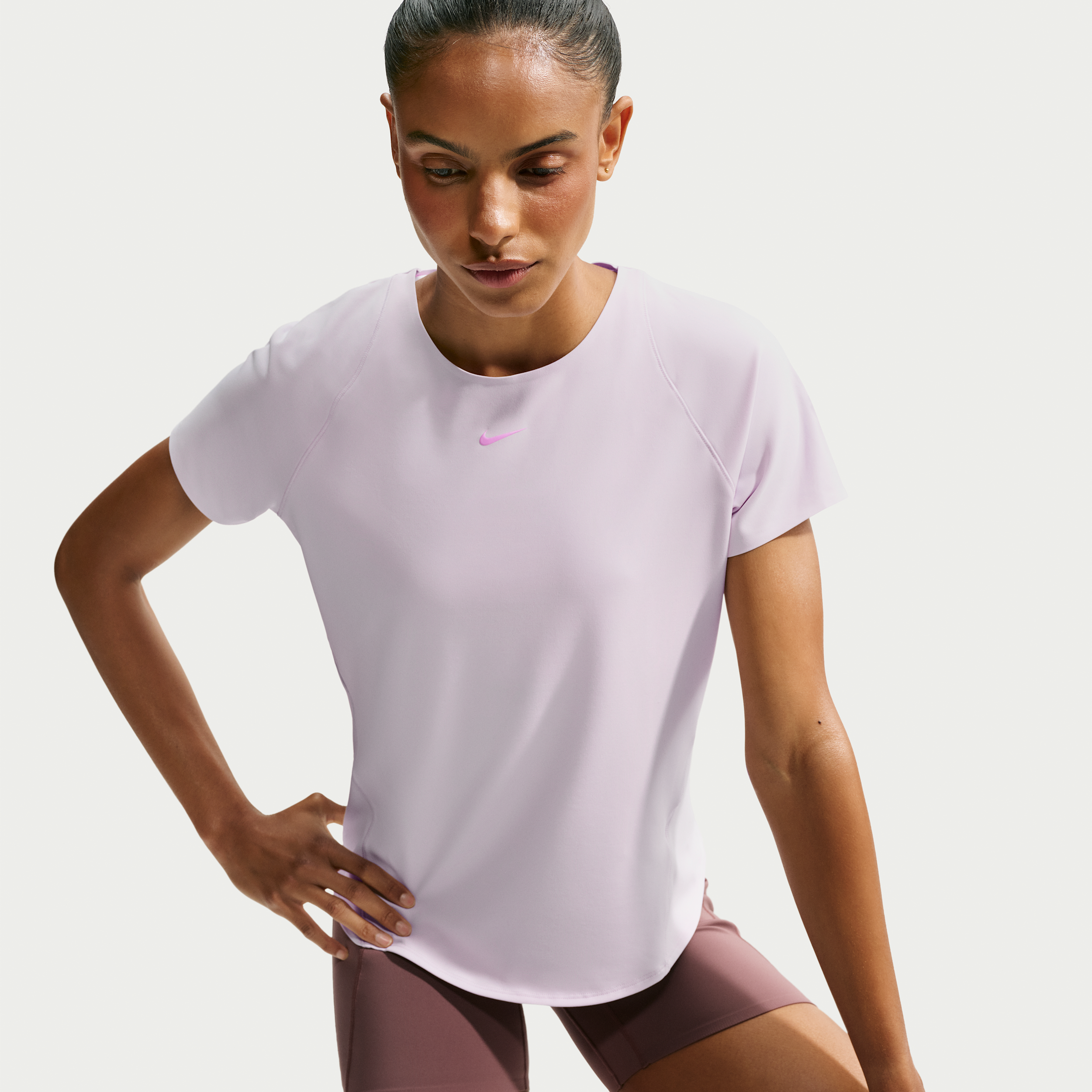 Nike Women's Universa Dri-FIT Short-Sleeve Top in Purple | IO9960-583