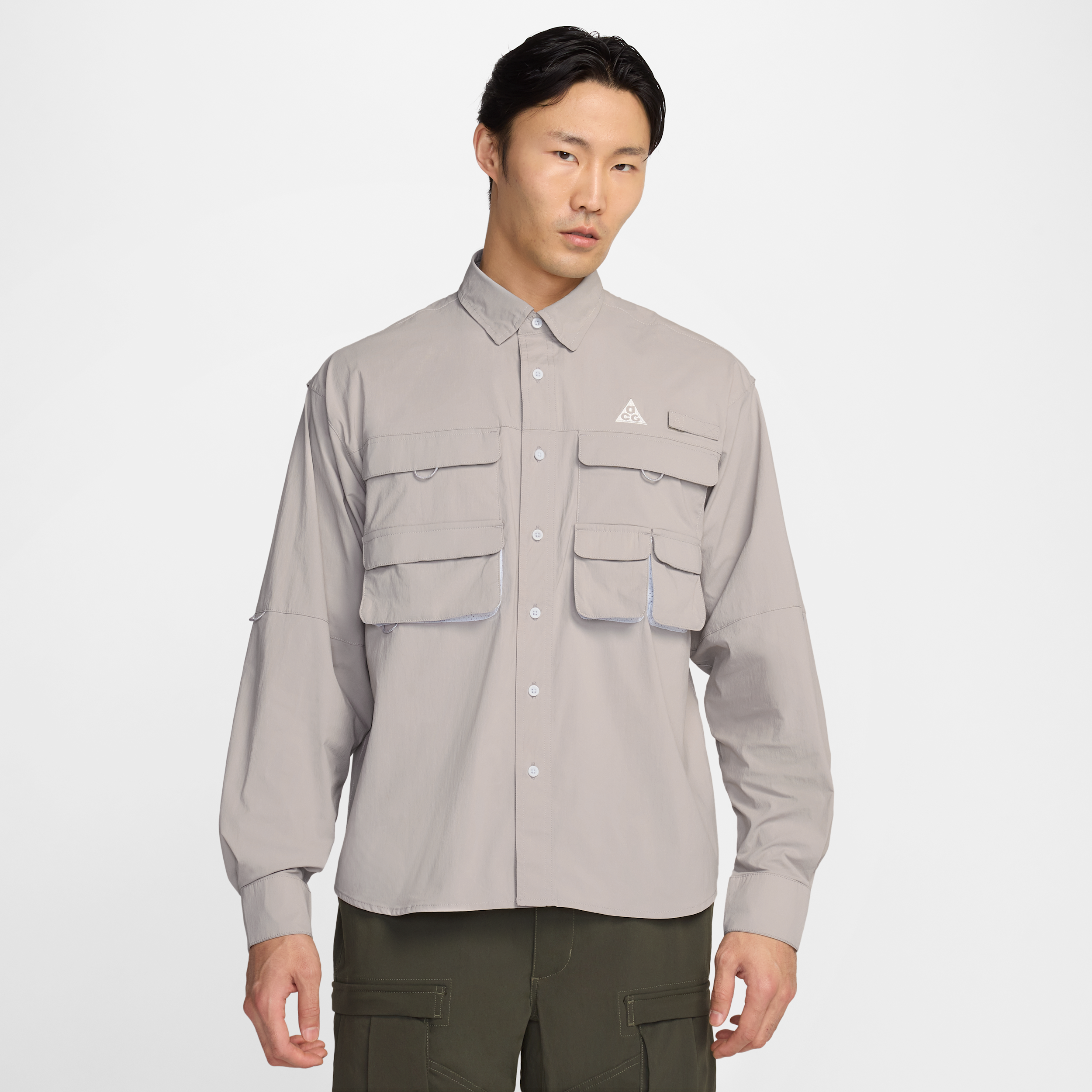 Nike Men's  Acg "orb Weaver" Dri-fit Adv Uv Long-sleeve Shirt In Grey