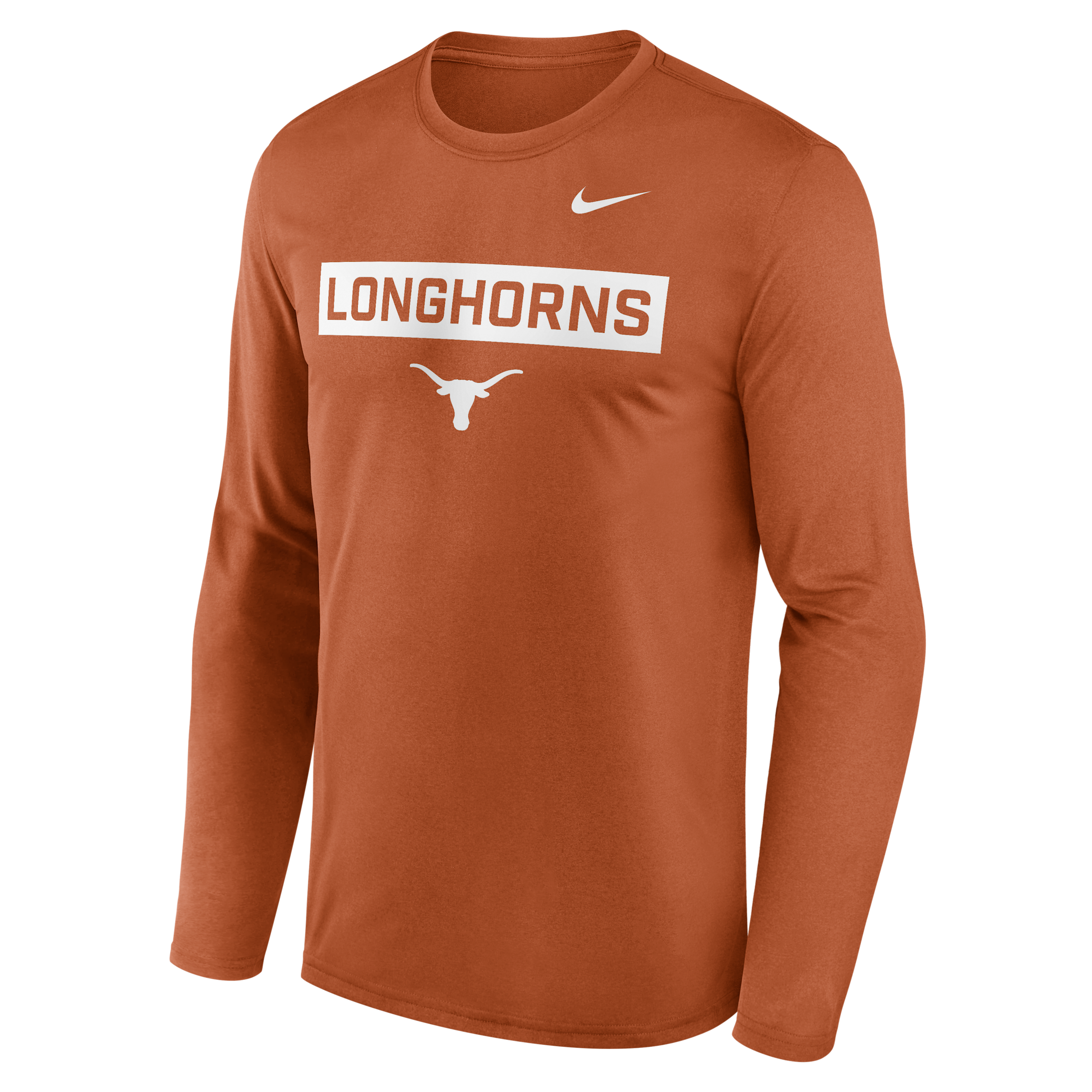 Nike Burnt Orange Texas Longhorns Primetime Campus 2-hit Legend Dri-fit Long Sleeve T-shirt In Brown