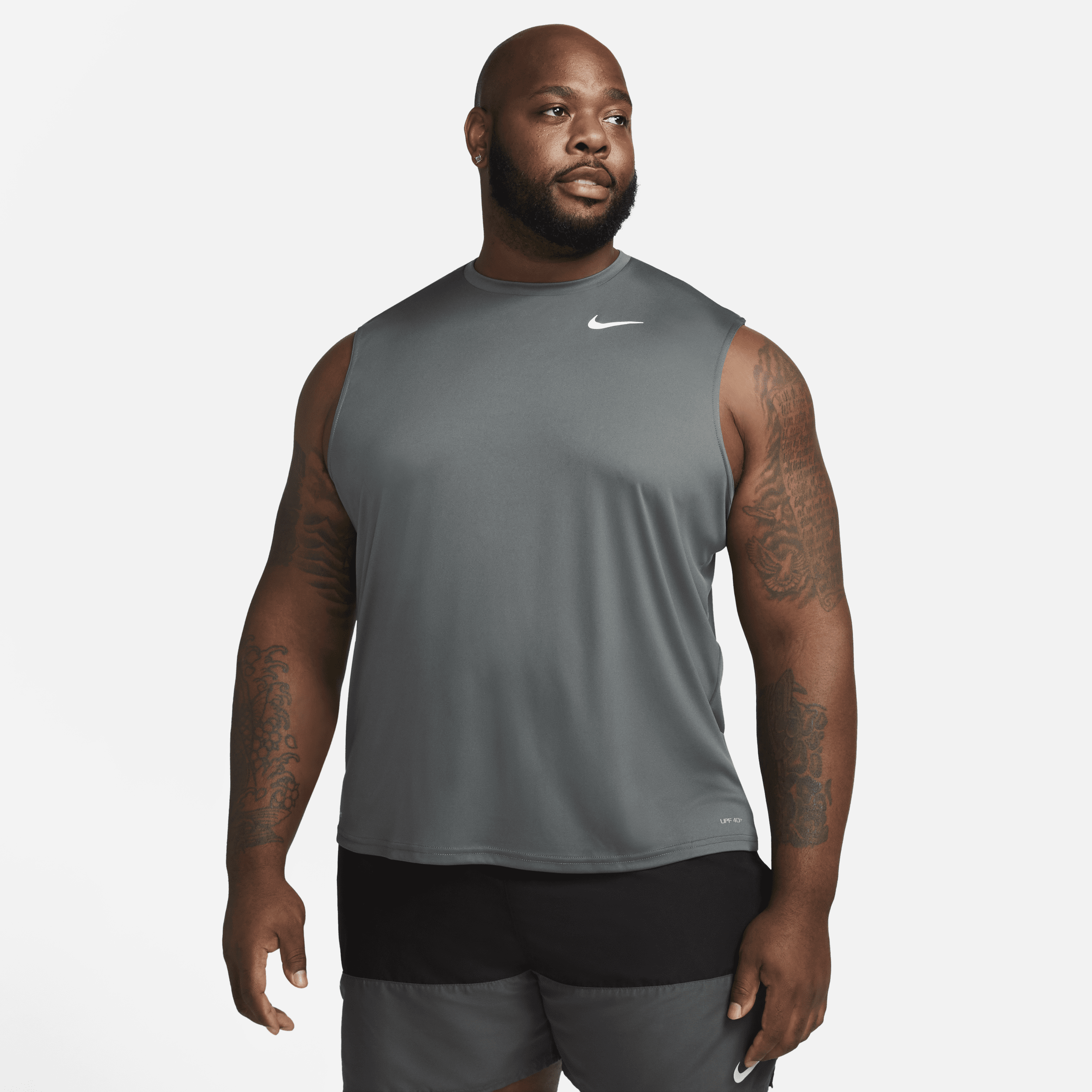 Nike Men's Dri-fit Sleeveless Swim Hydroguard (extended Size) In Grey