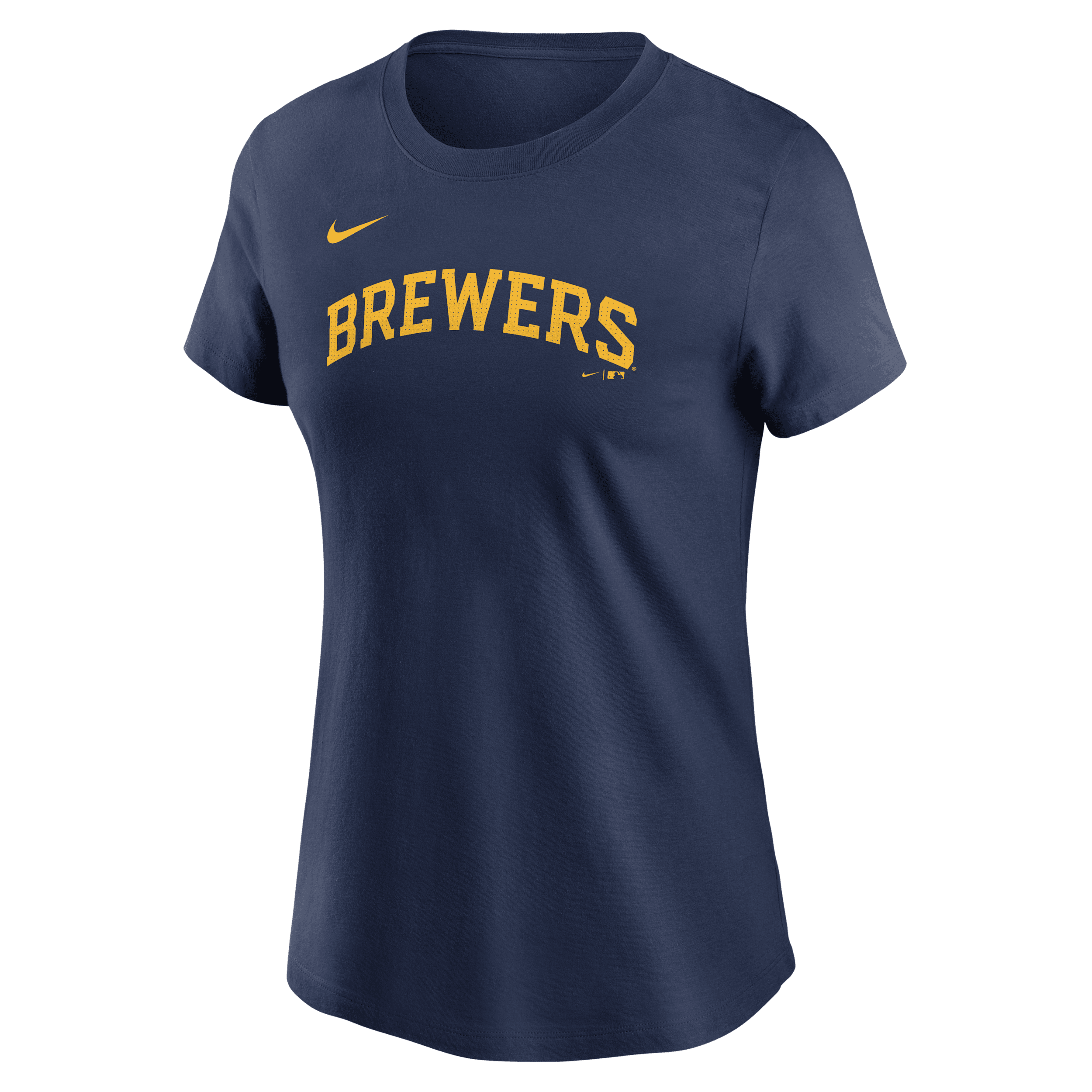 Nike Navy Milwaukee Brewers Fuse Wordmark T-shirt In Blue