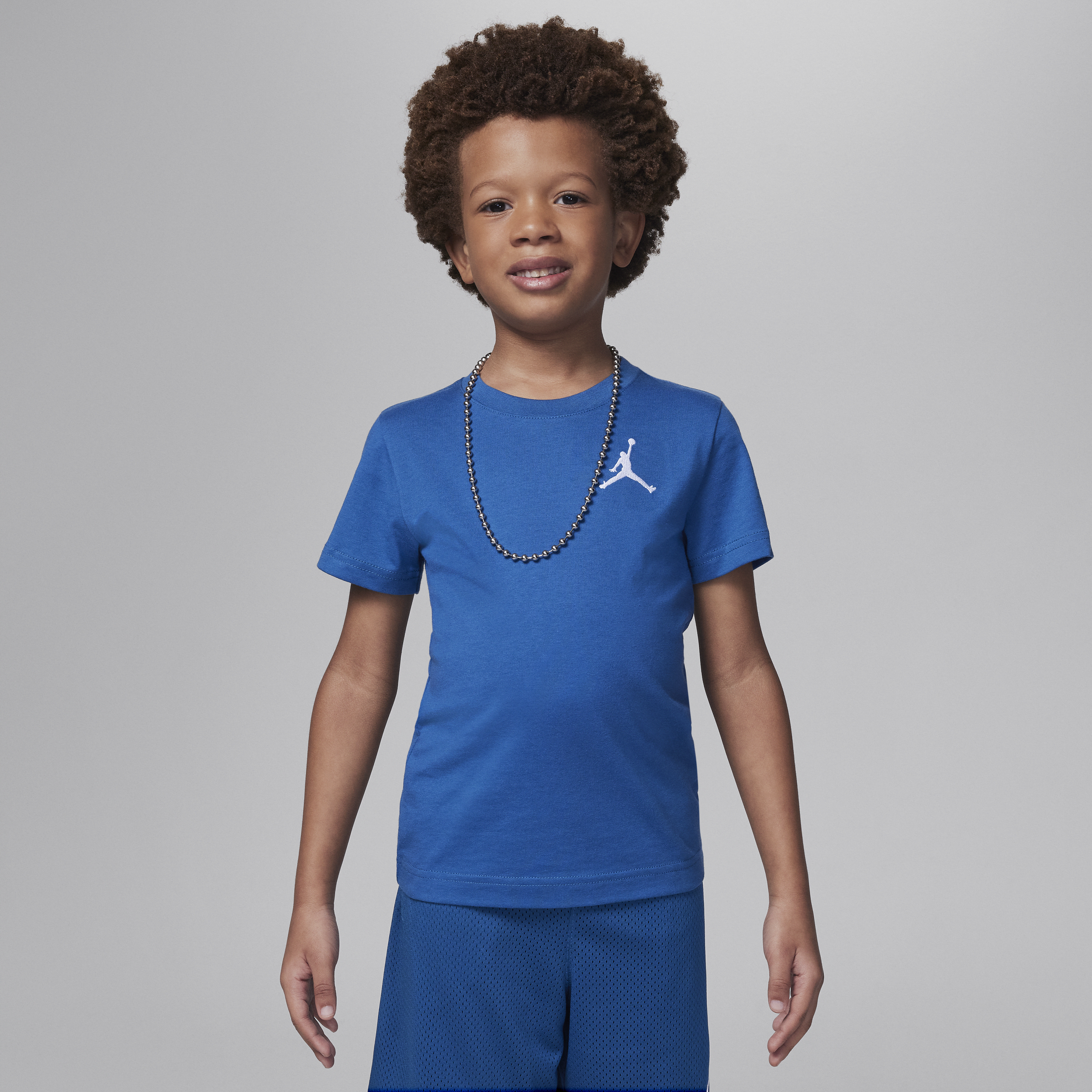 Jordan Jumpman Air Little Kids' Embroidered T-shirt In Blue