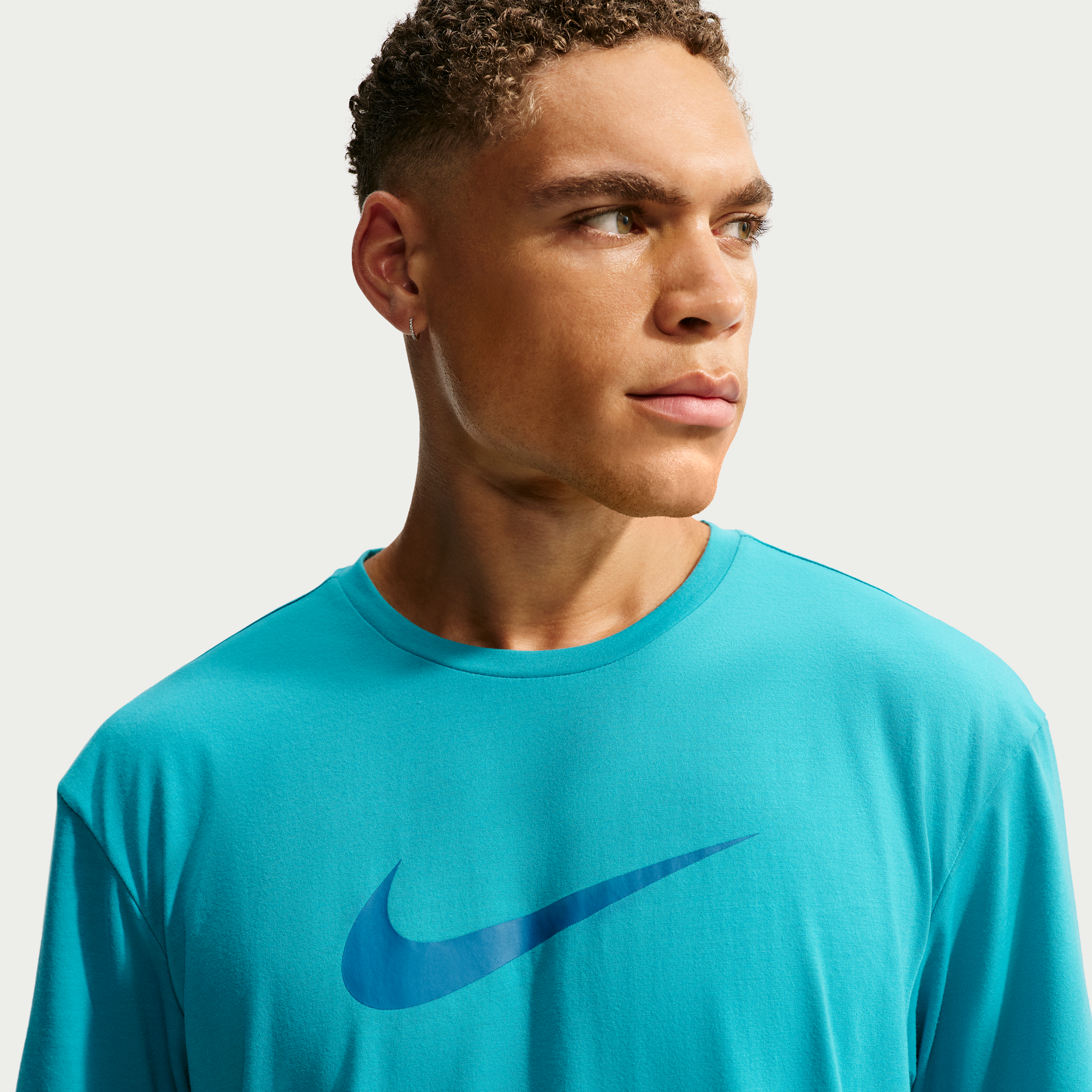 Nike Men's Swim Hydroguard Dri-FIT UV Short Sleeve Top in Green | NESSG523-385