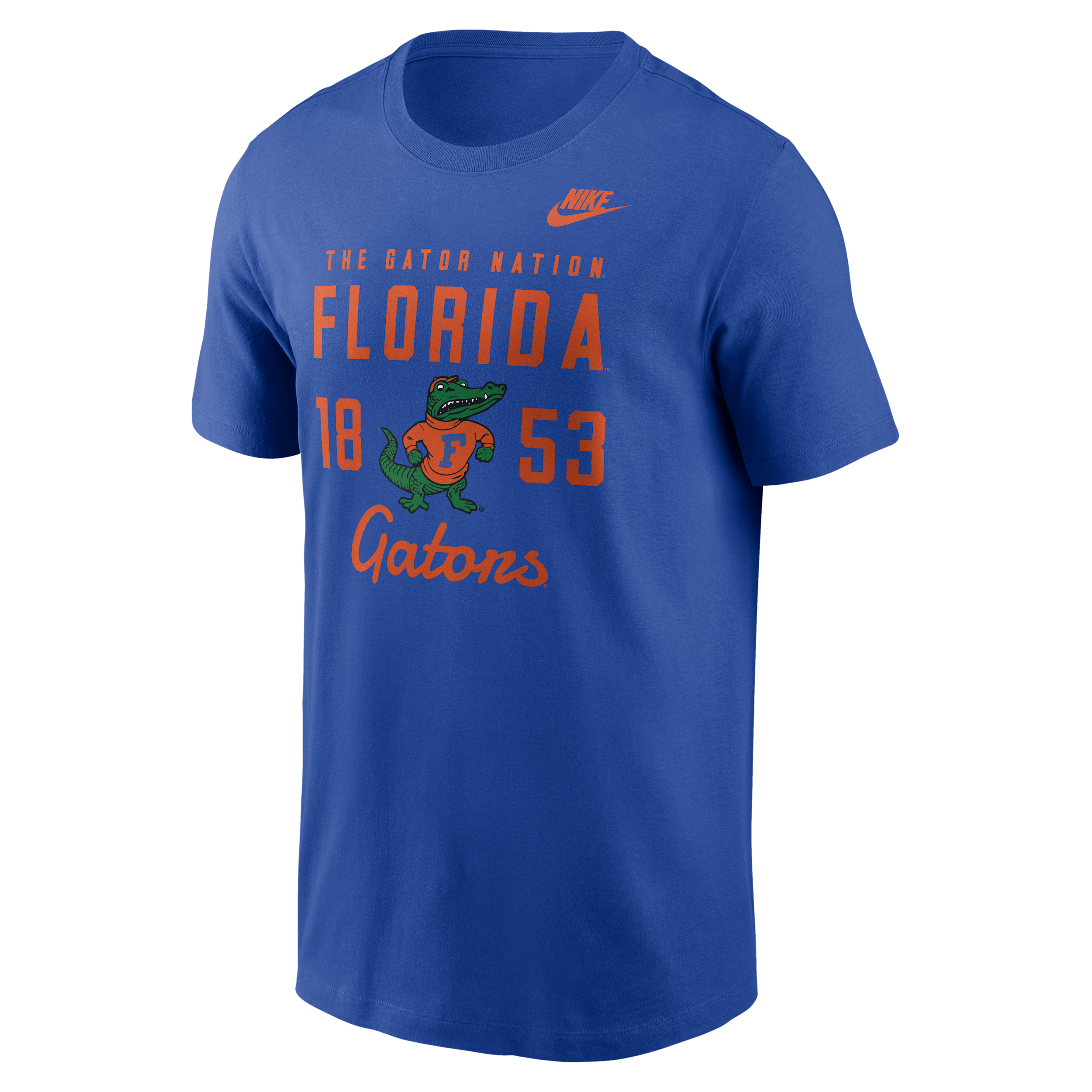 Men's Nike Royal Florida Gators Legacy Stacked Established T-Shirt, Size: Small, Blue