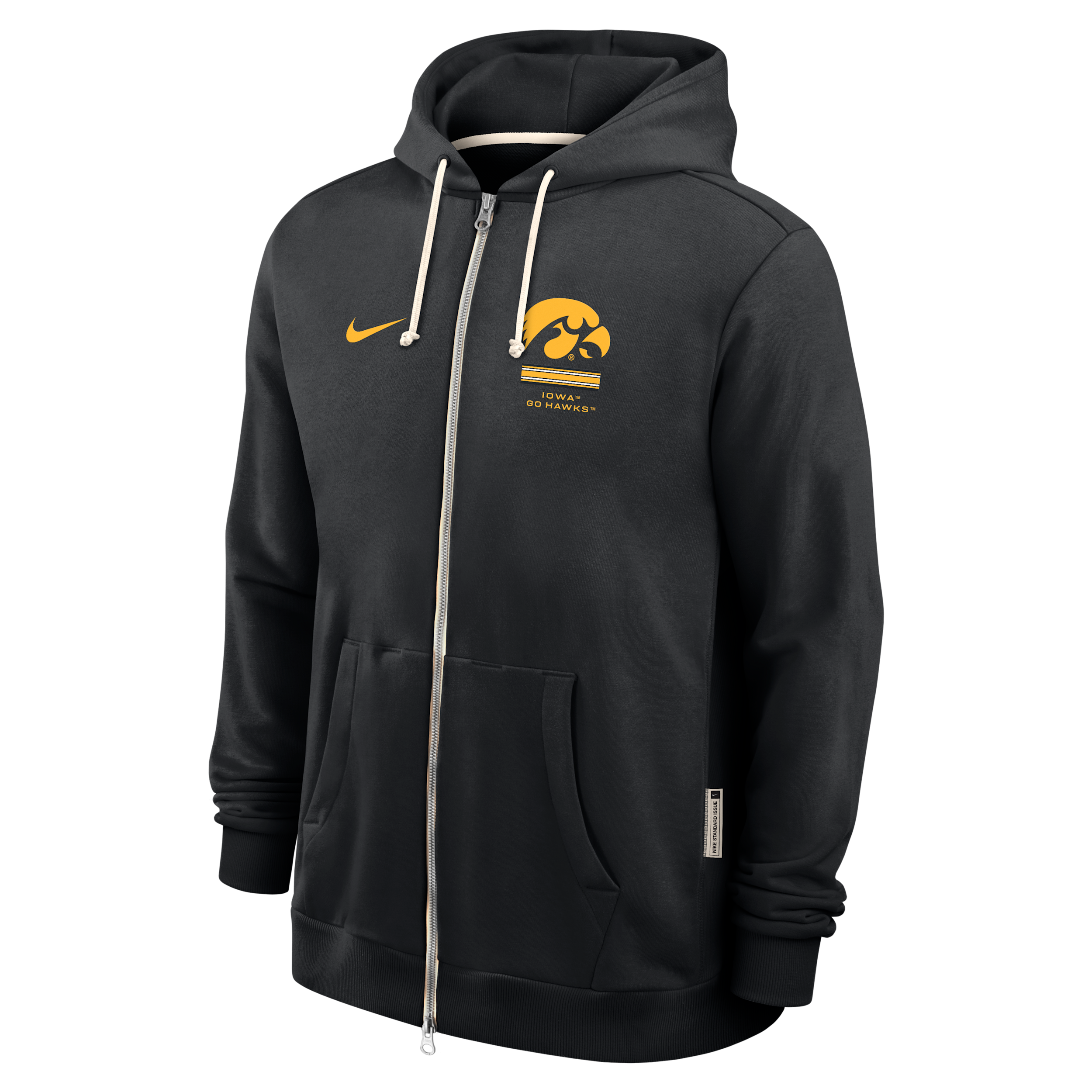 Iowa Sideline Standard Issue Nike Men's Dri-FIT College Full-Zip Hoodie in Black | 03AV00AIA-1FA
