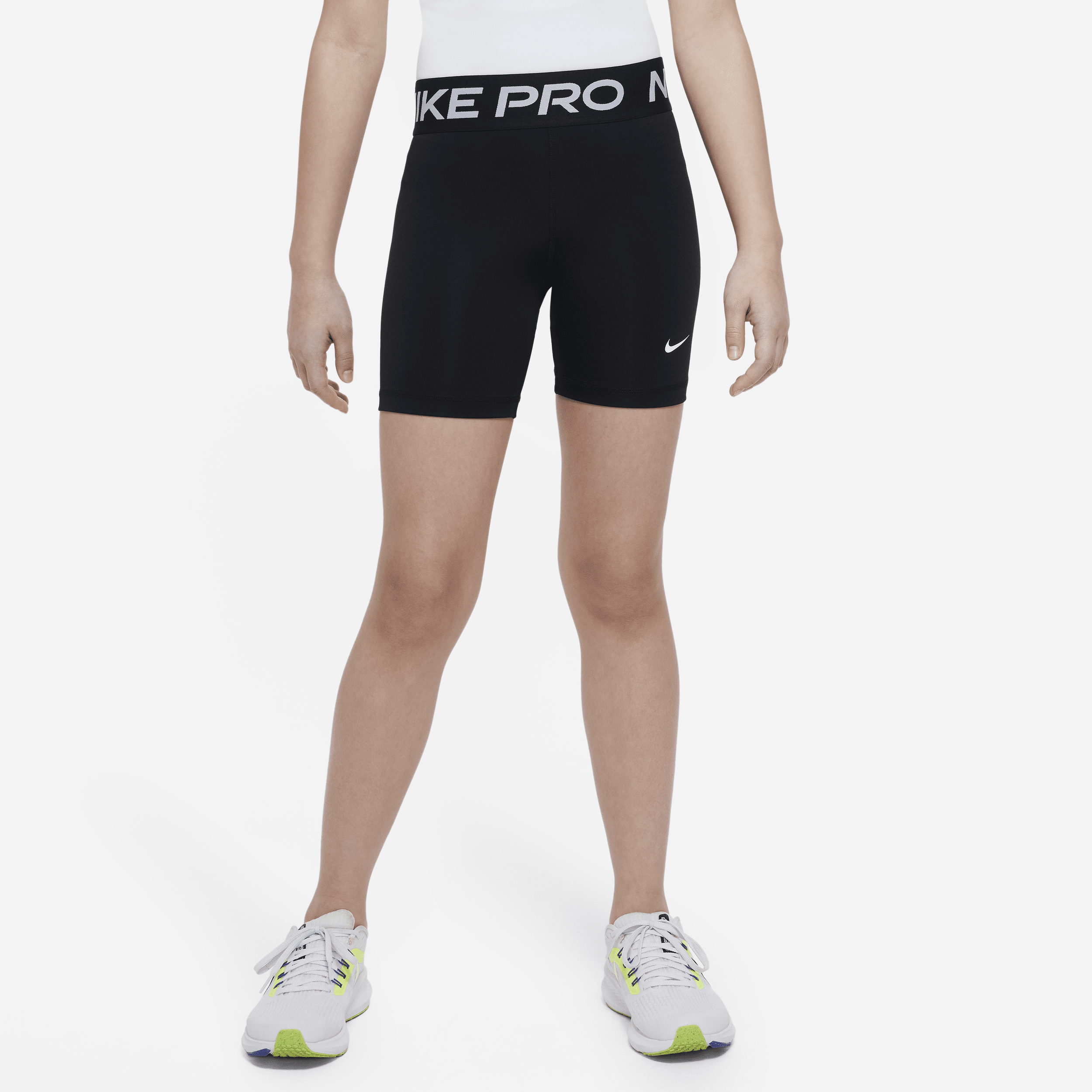 Shop Nike Pro Big Kids' (girls') Dri-fit 5" Shorts In Black