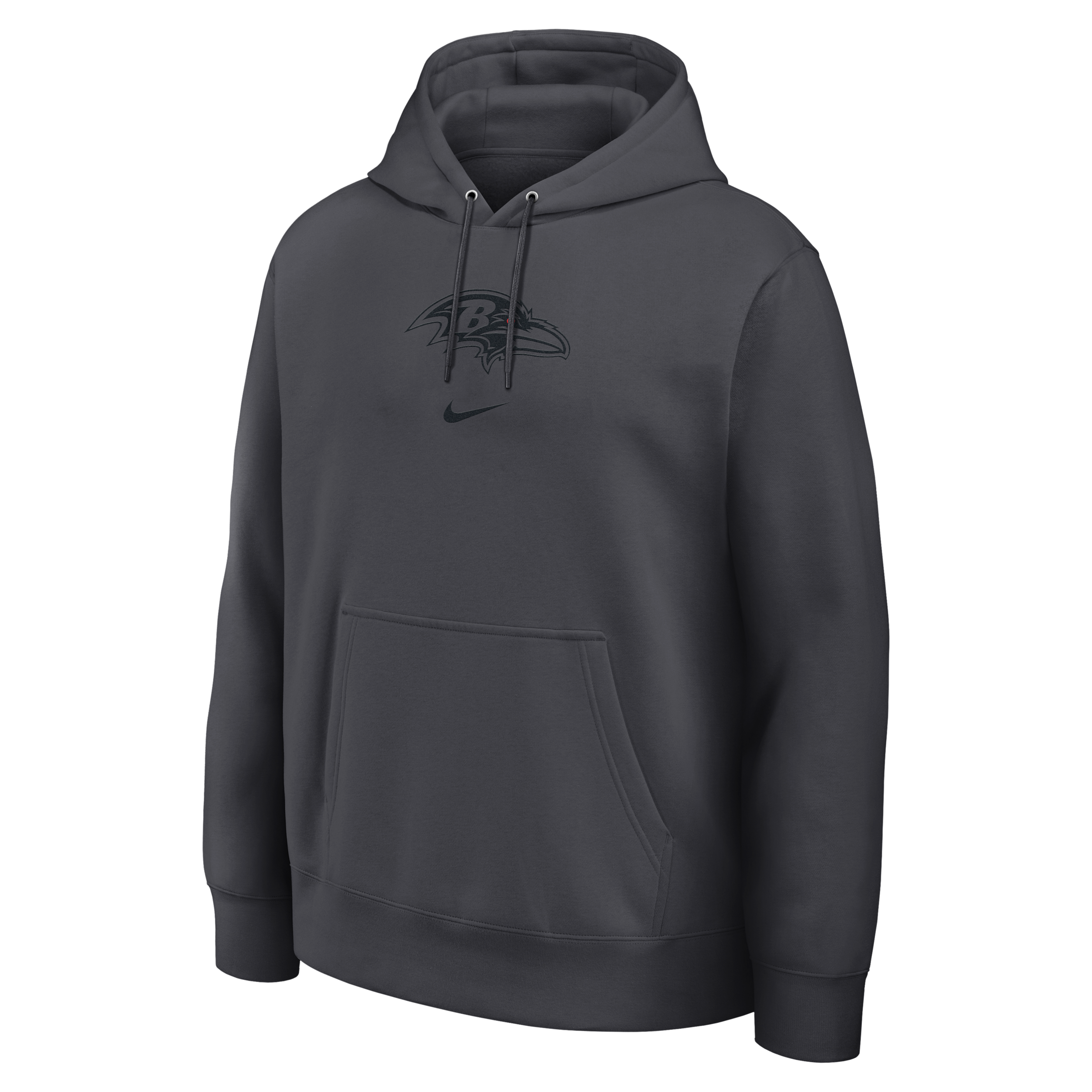 Baltimore Ravens Washed Club Nike Men's NFL Pullover Hoodie in Grey | 16TW06F8G-DQ6