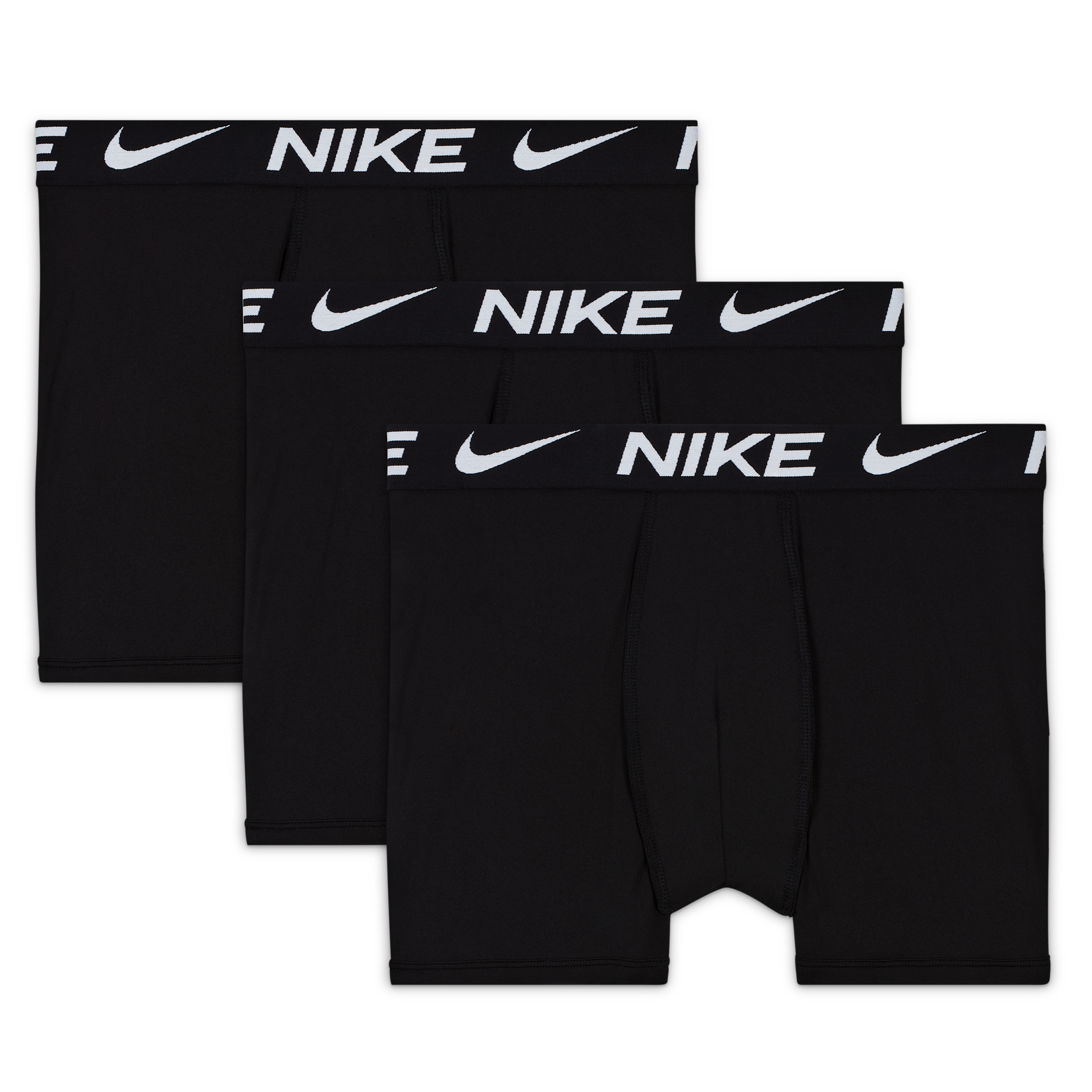 Nike Big Kids' Dri-FIT Solid Boxer Briefs (3-Pack) in Black | 9N0844-023