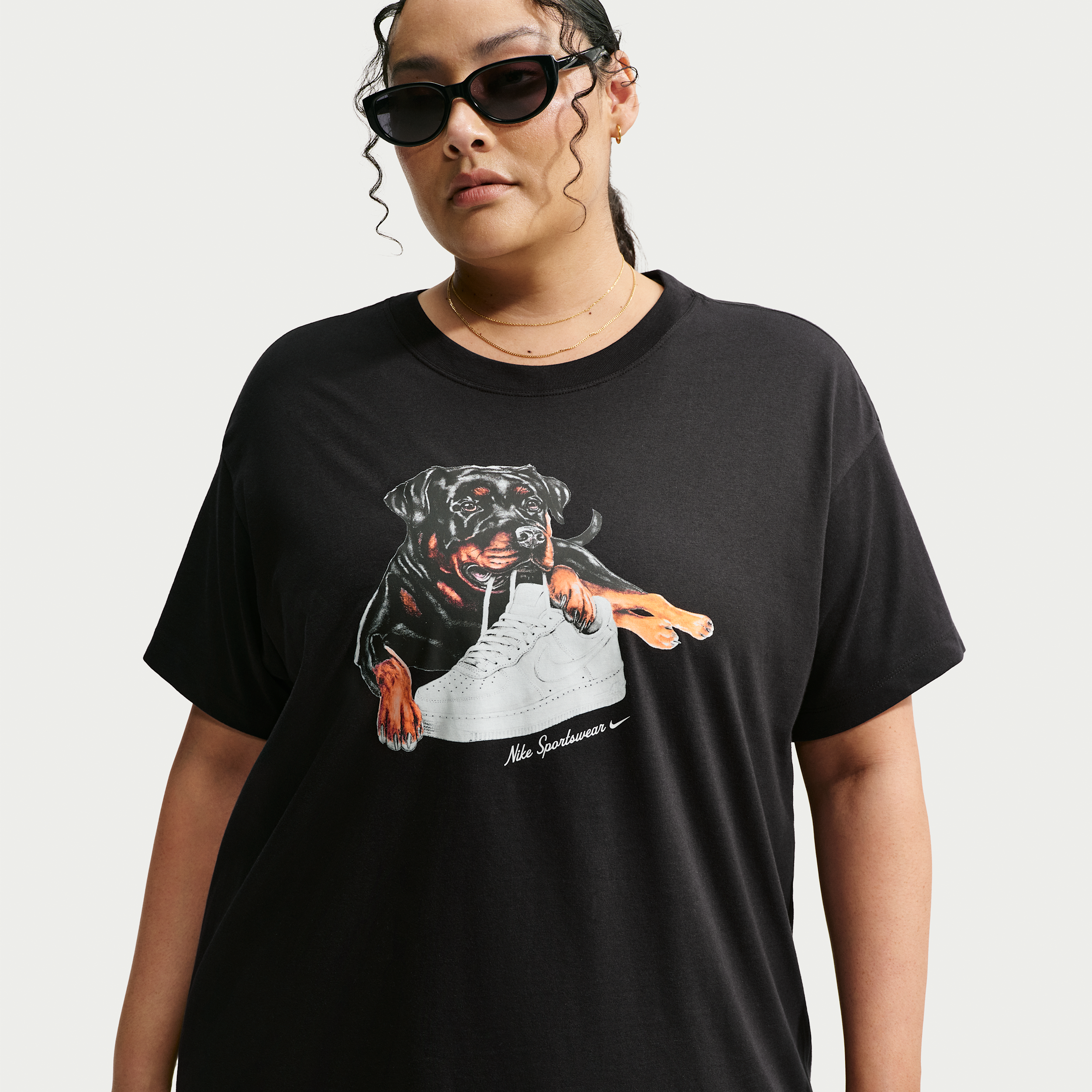 Women's Nike Sportswear Classic Oversized T-Shirt (Plus Size) in Black | IM6431-010