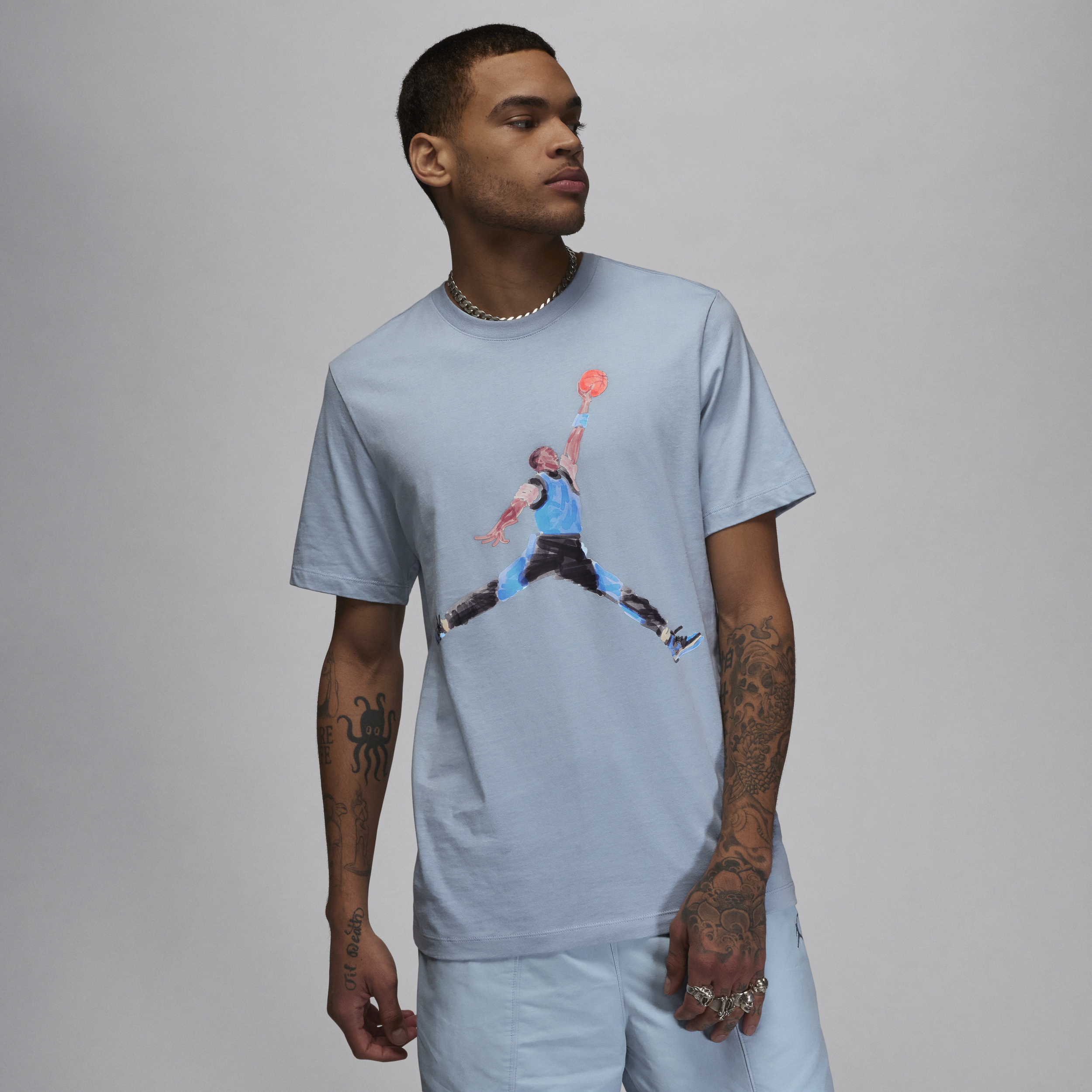 Shop Jordan Men's  Brand T-shirt In Blue