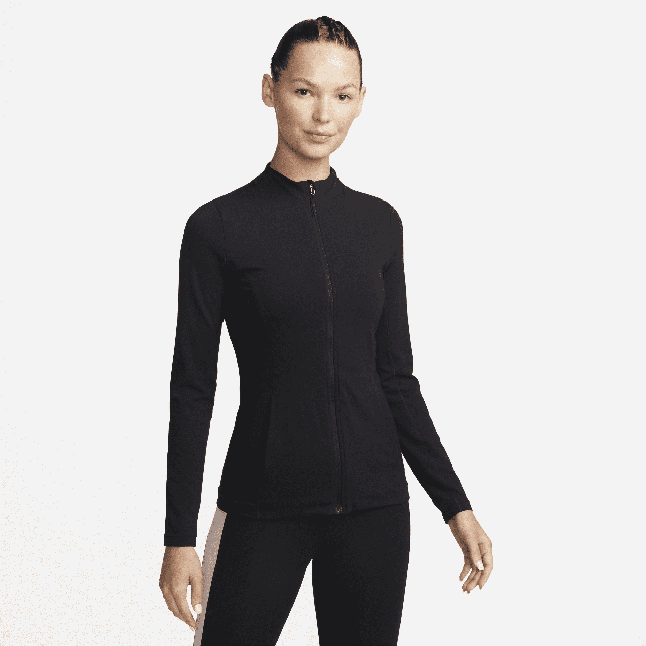 Shop Nike Women's  Yoga Dri-fit Luxe Fitted Jacket In Black