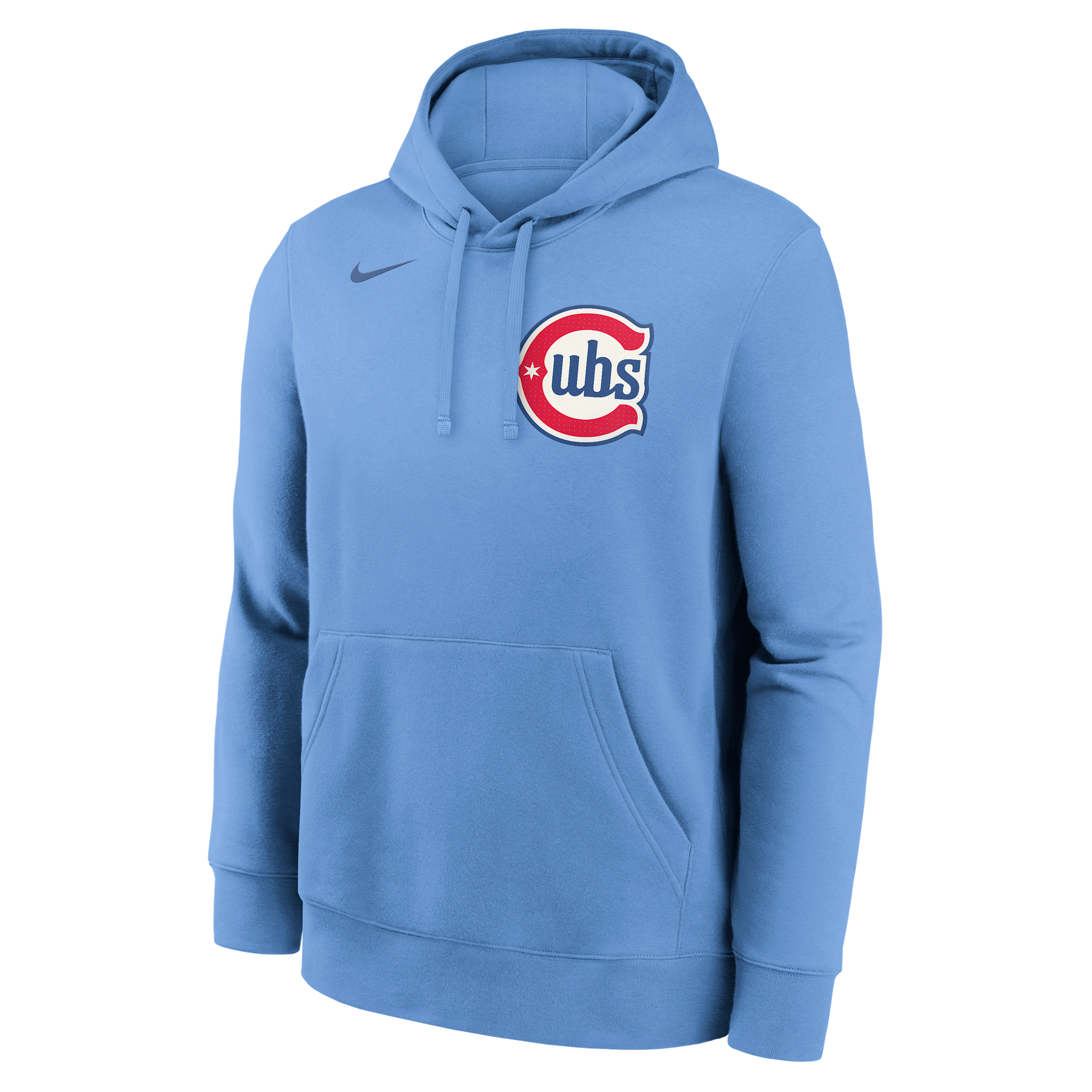Nike Men's Pete Crow-armstrong Light Blue Chicago Cubs Player Name Number Club Fleece Pullover Hoodie In Blue