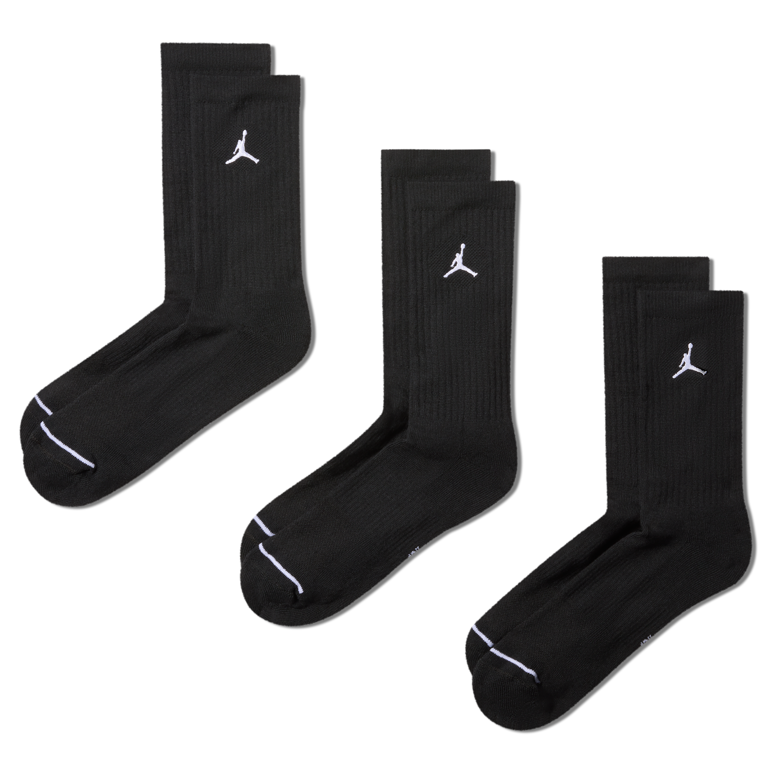 Jordan Everyday Cushioned Crew Socks (6 Pairs) in Black | HV6228-010