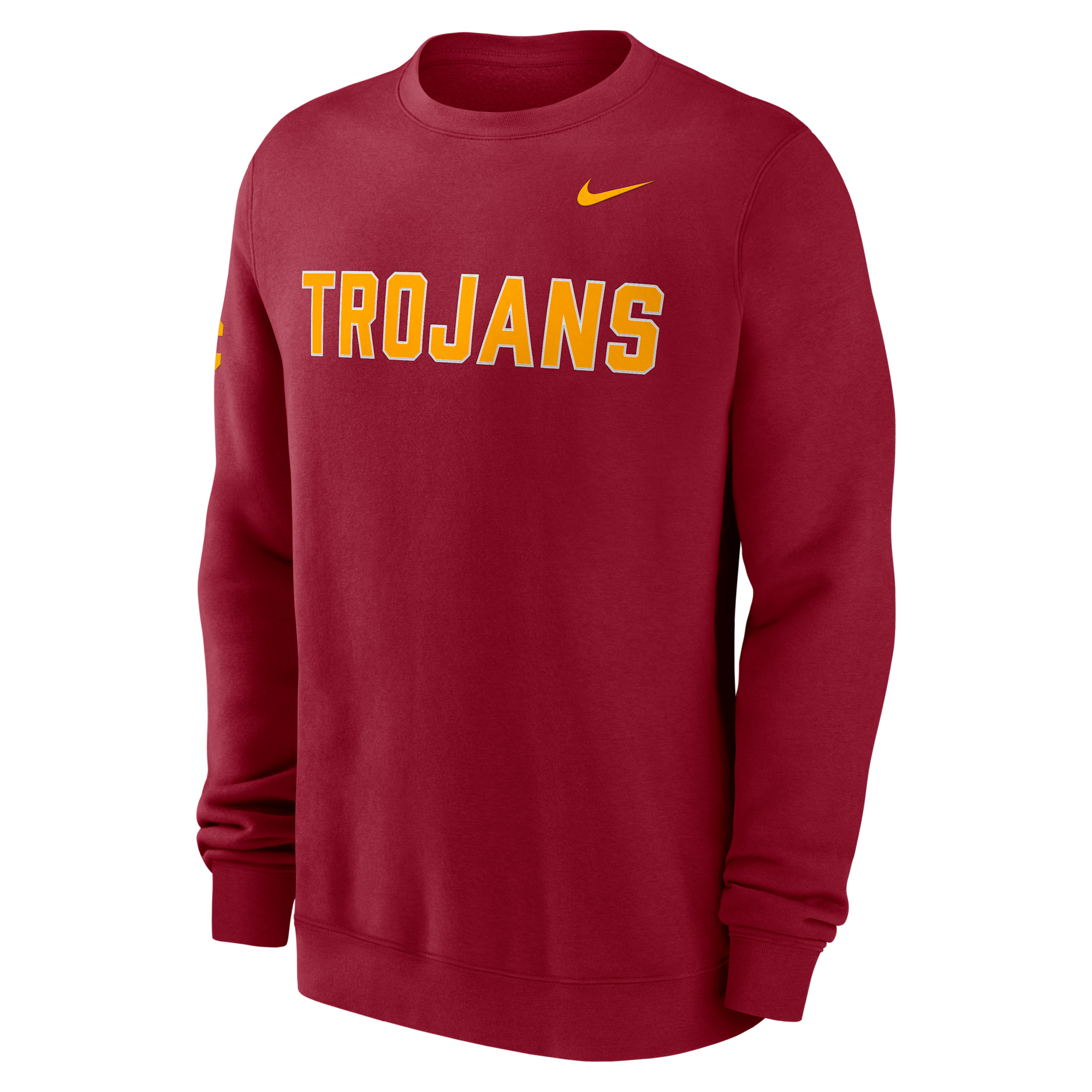 Nike Men's USC Trojans Team Crimson Fleece Club Crewneck Sweatshirt, XL, Red