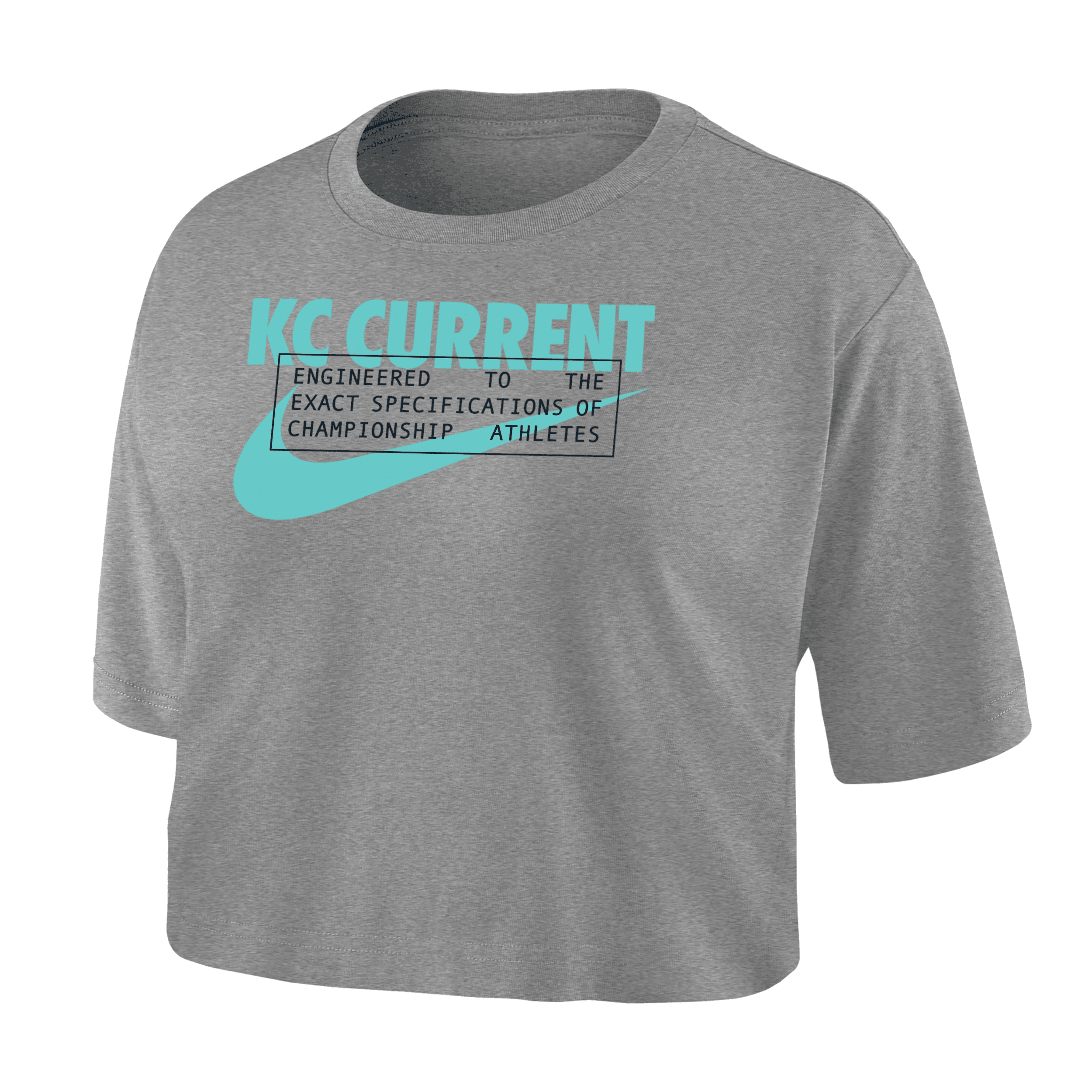 Nike Kansas City Current  Women's Dri-fit Soccer Cropped T-shirt In Grey