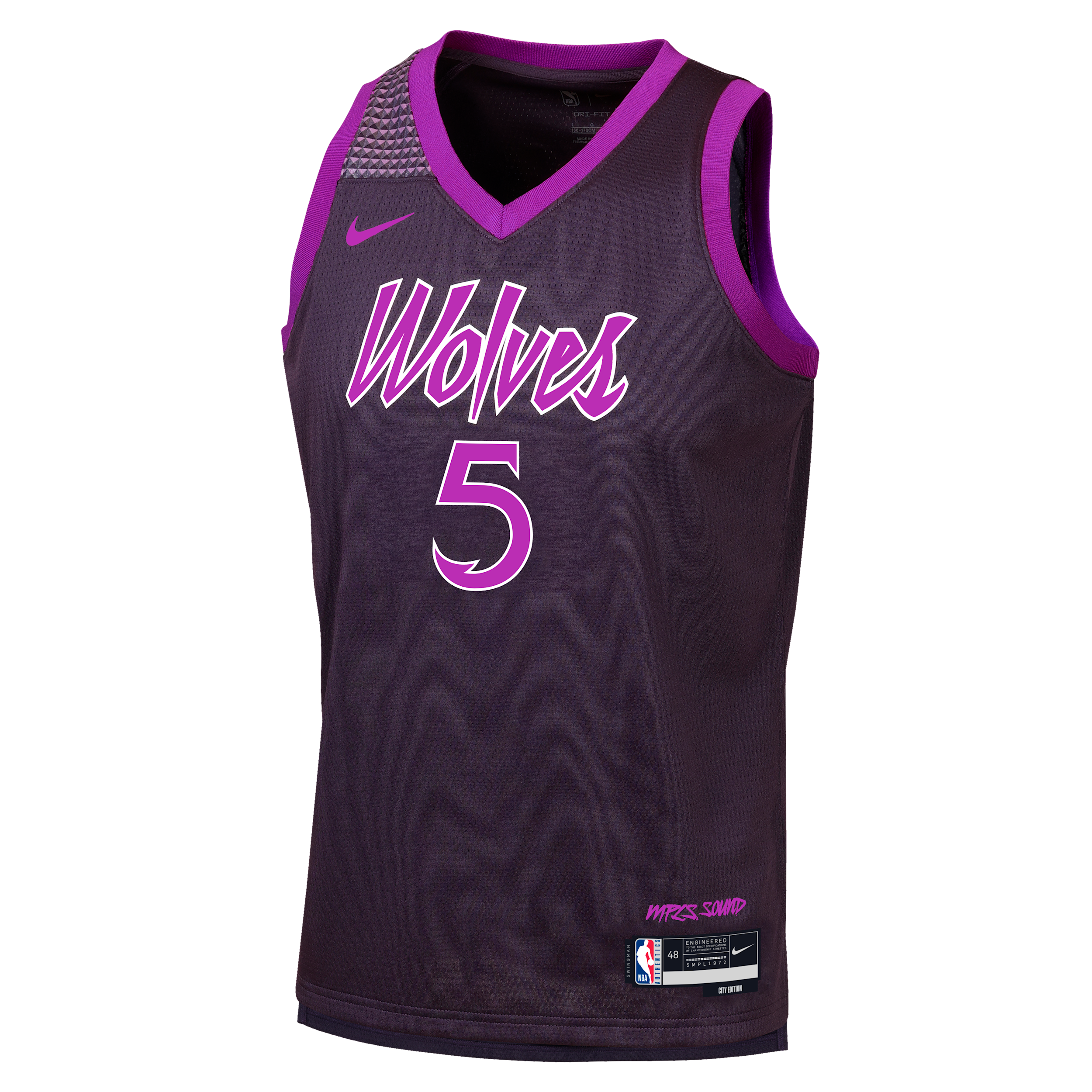 Anthony Edwards Minnesota Timberwolves City Edition Big Kids' Nike NBA Swingman Jersey in Purple | 9Z2B7BU8P-M05