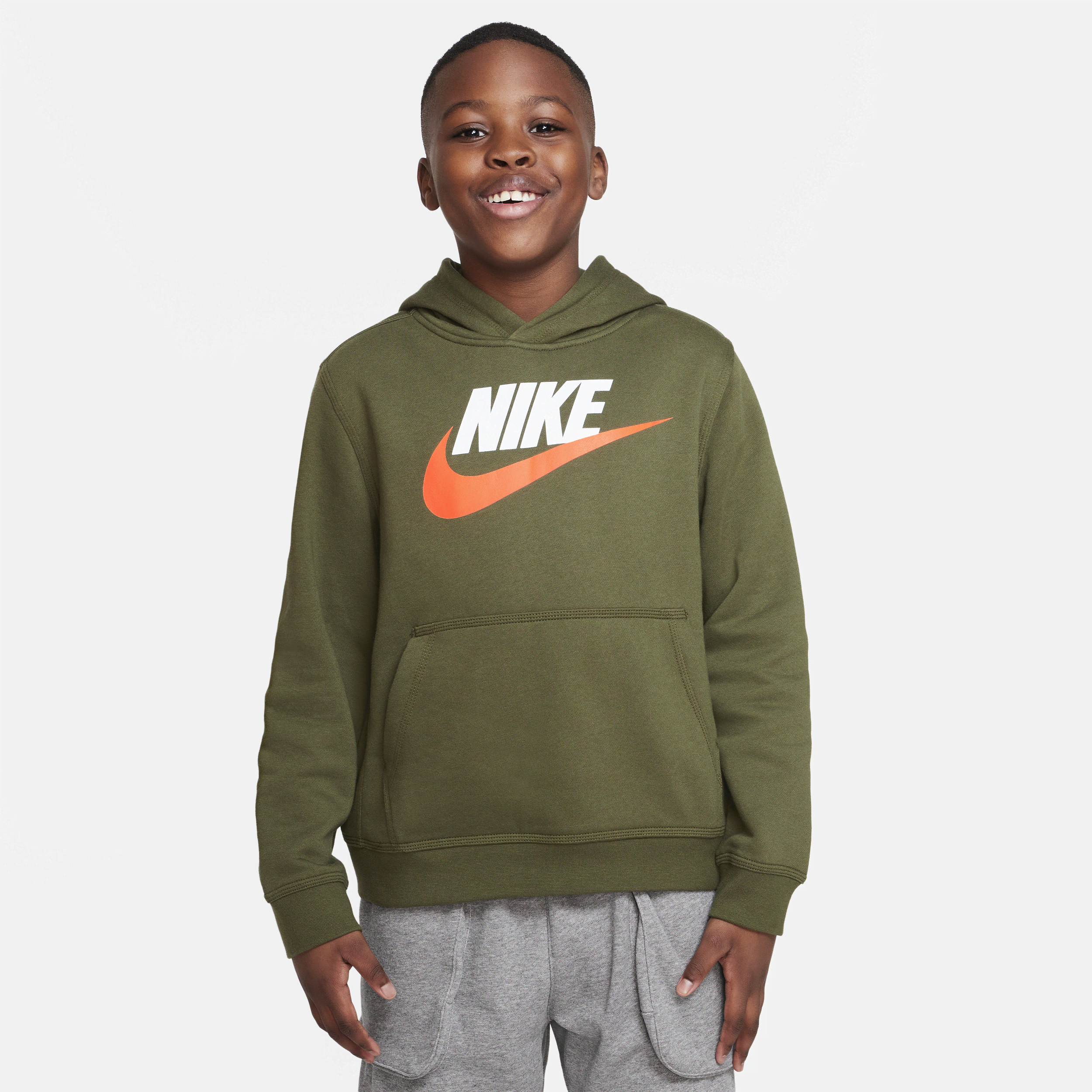 Nike Sportswear Club Fleece Big Kids' (boys') Pullover Hoodie (extended Size) In Green