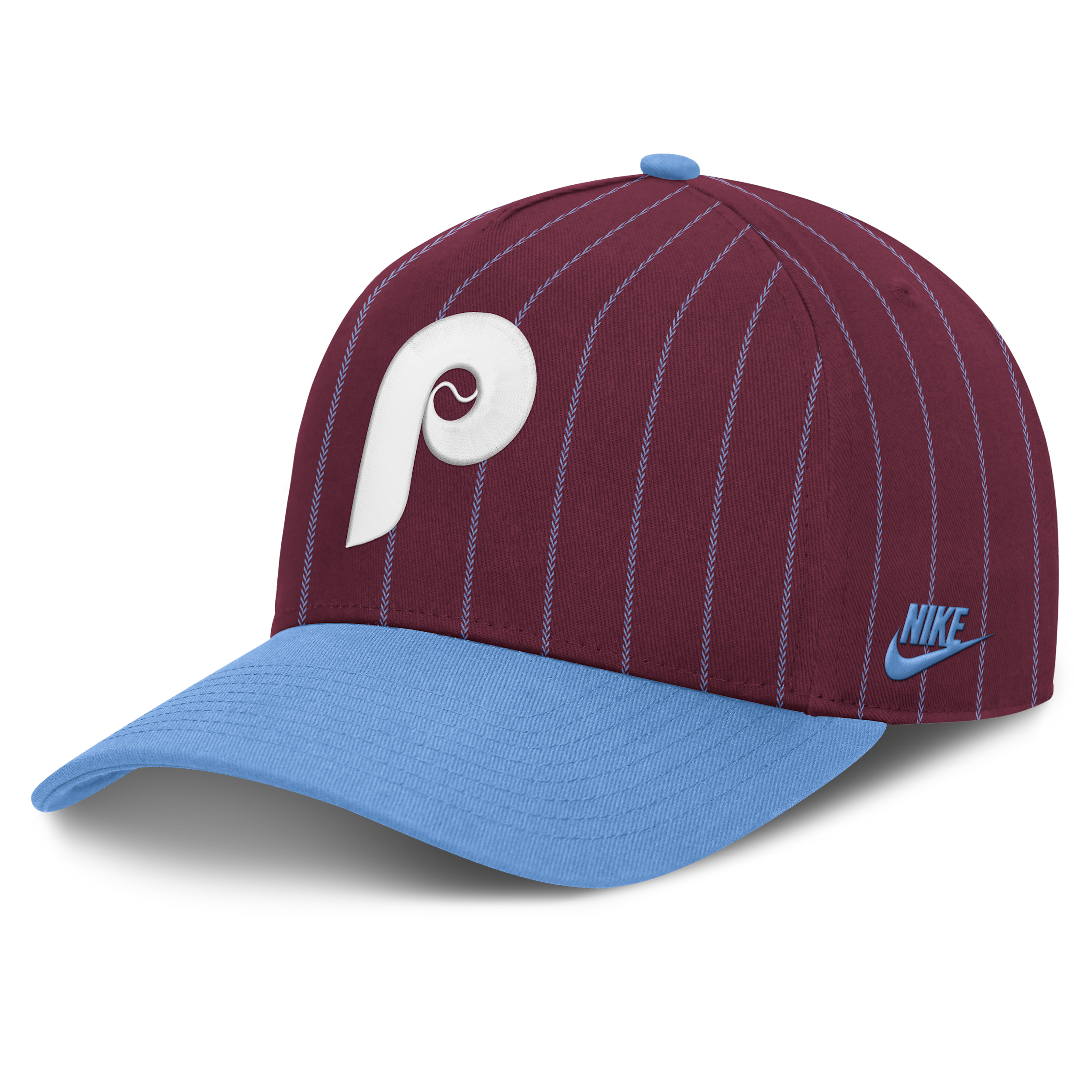 Nike Men's Burgundy/Light Blue Philadelphia Phillies Cooperstown Rise A-Frame Adjustable Hat - Burgundy, Light Blue