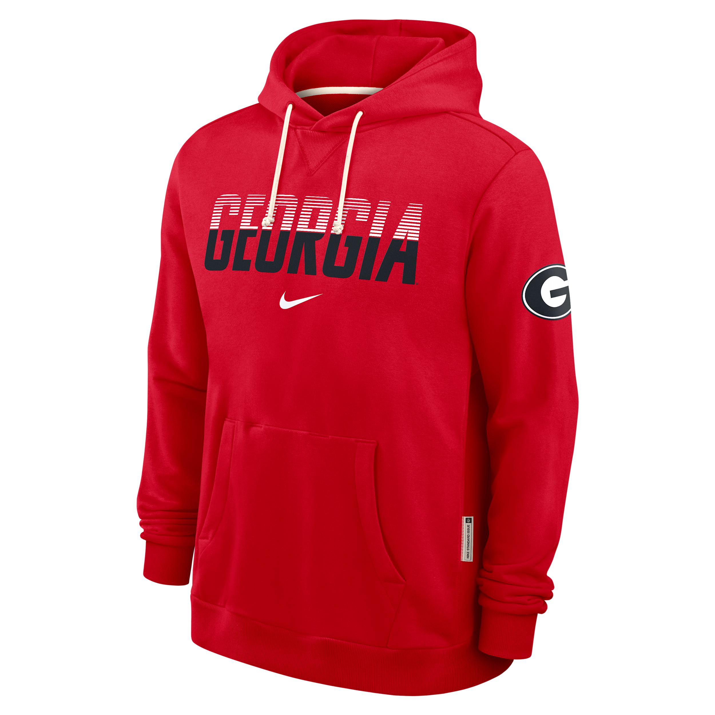 Georgia Sideline Standard Issue Nike Men's Dri-FIT College Pullover Hoodie in Red | 03AZ65NGBN-8DF