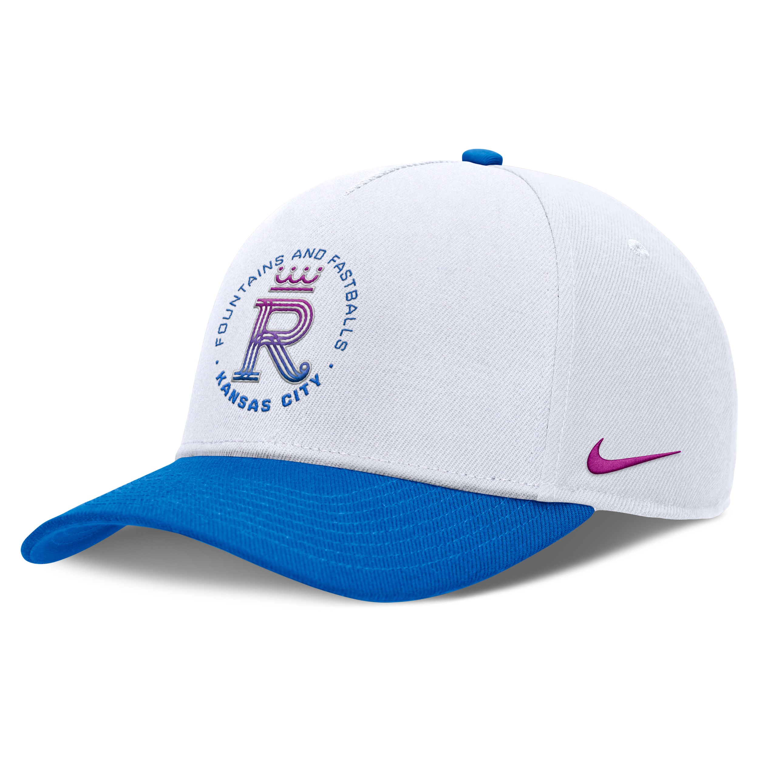 Kansas City Royals City Connect Rise Nike Men's Dri-FIT MLB A-Frame Adjustable Hat in White | NB460HOUROY-NLH