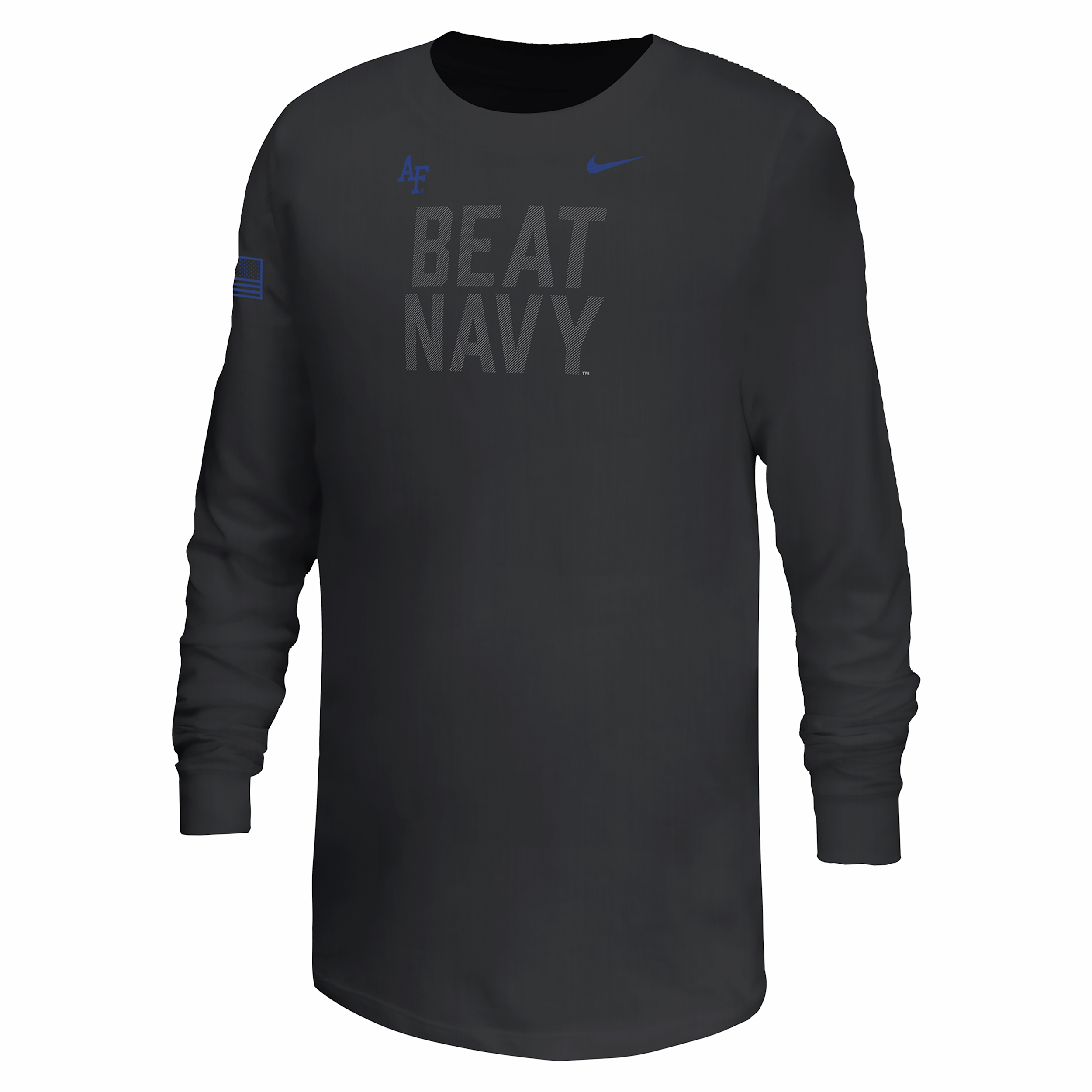 Nike Air Force Big Kids' (Boys') College Long-Sleeve T-Shirt in Black | B12461AFRG-BLK