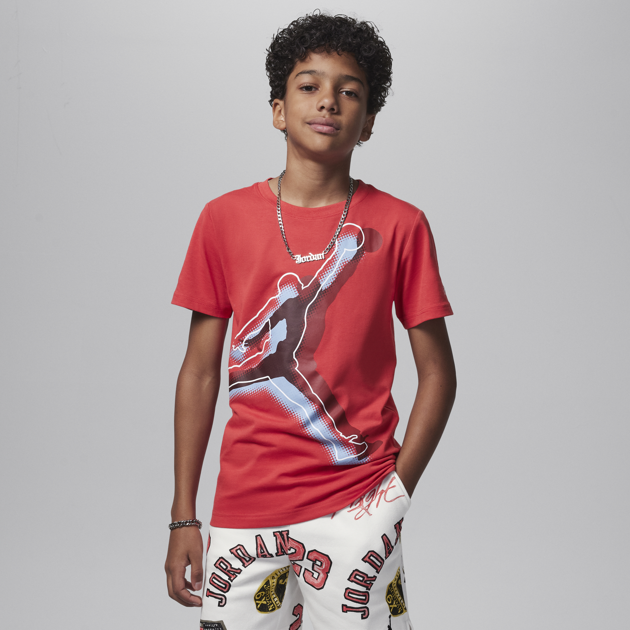 Jordan Jumpman Haze Out Big Kids' Graphic T-shirt In Red