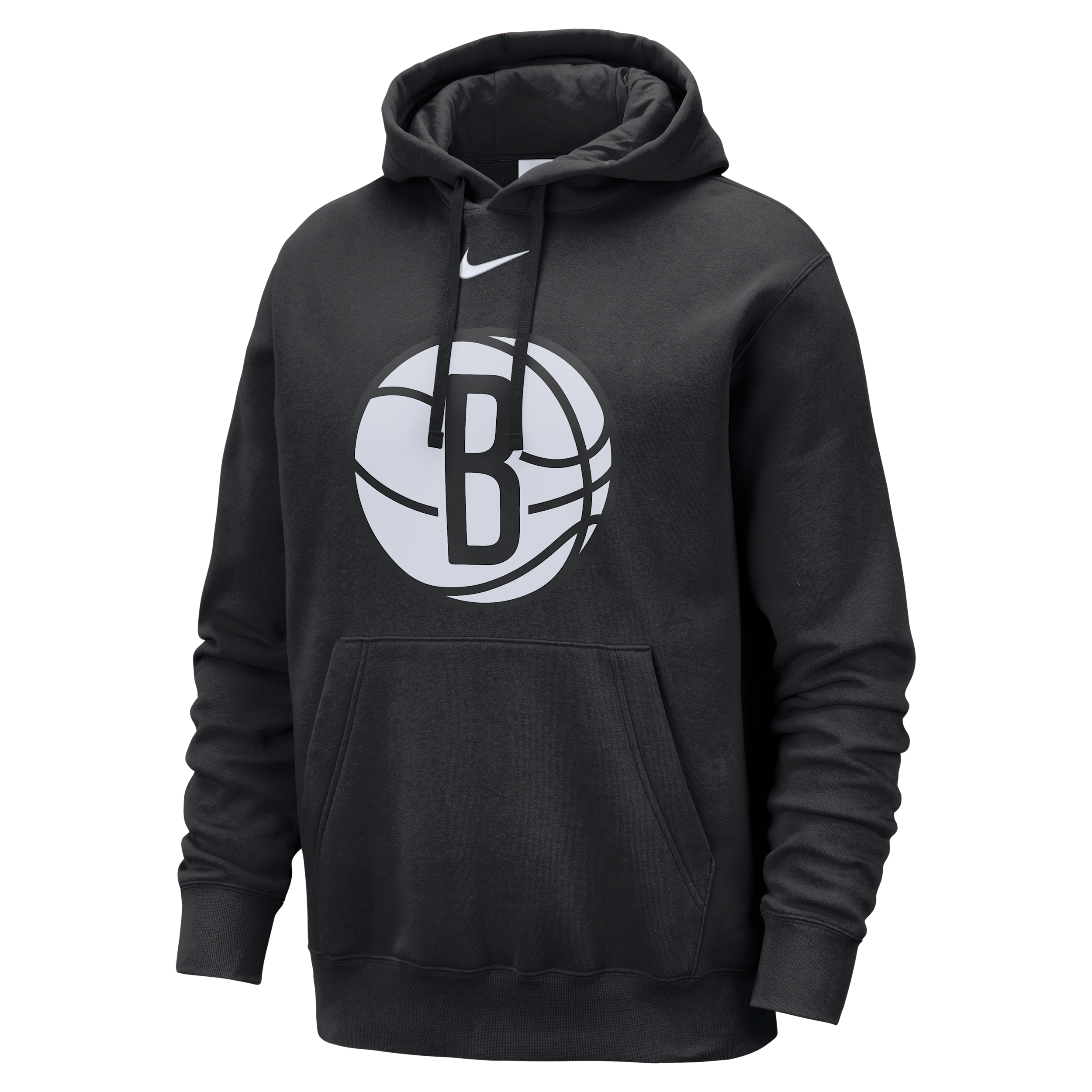 Nike Brooklyn Nets Club  Men's Nba Pullover Hoodie In Black