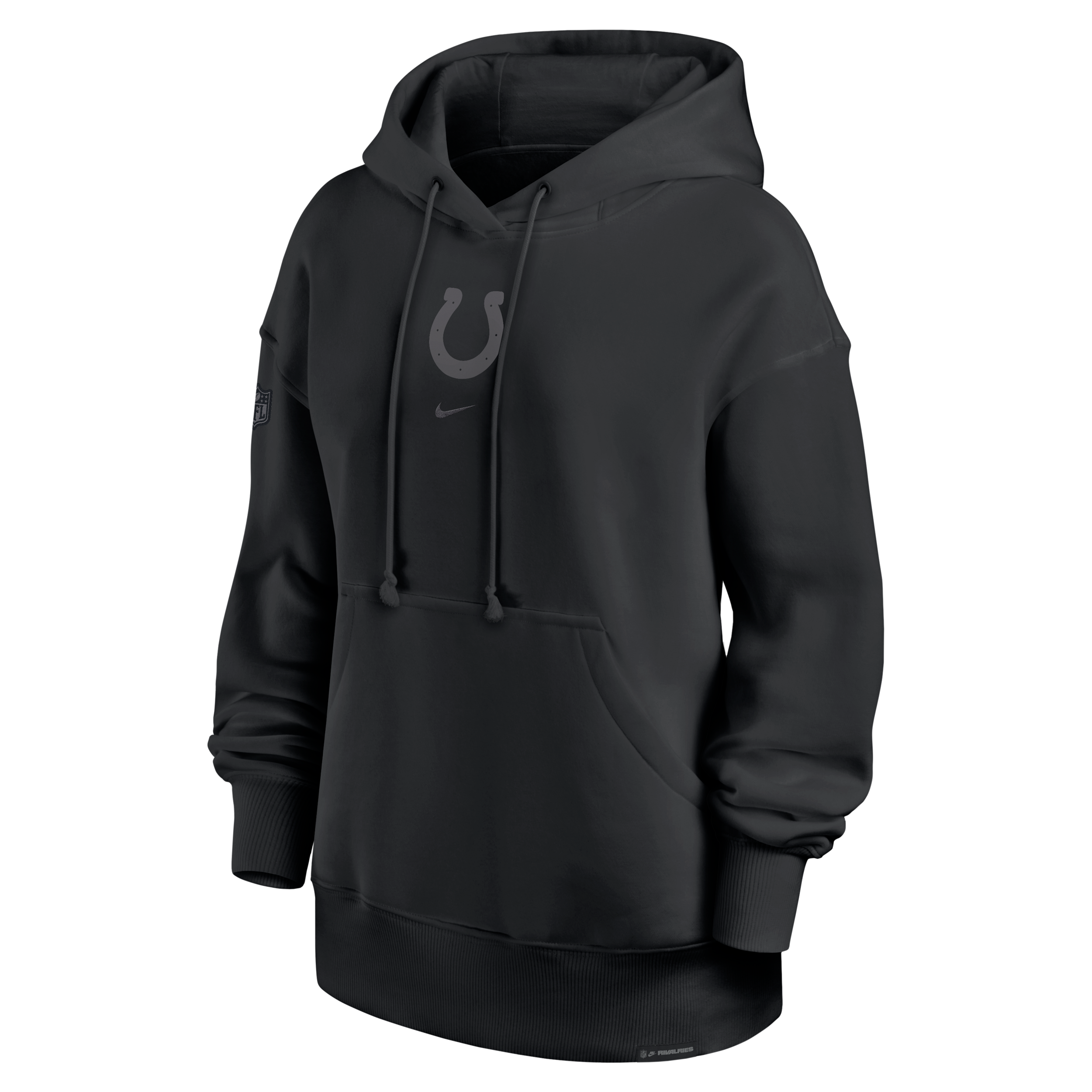 Indianapolis Colts Rivalries Collection Phoenix Nike Women's NFL Oversized Pullover Hoodie in Black | 01N500A98-JU8