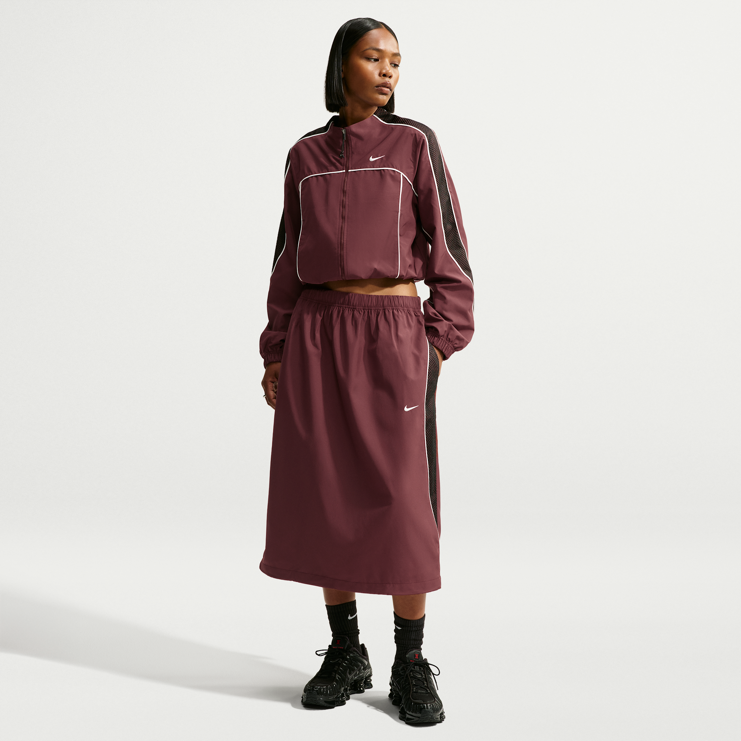 Women's Nike Sportswear Loose Parachute Midi Skirt in Purple | IM8485-658