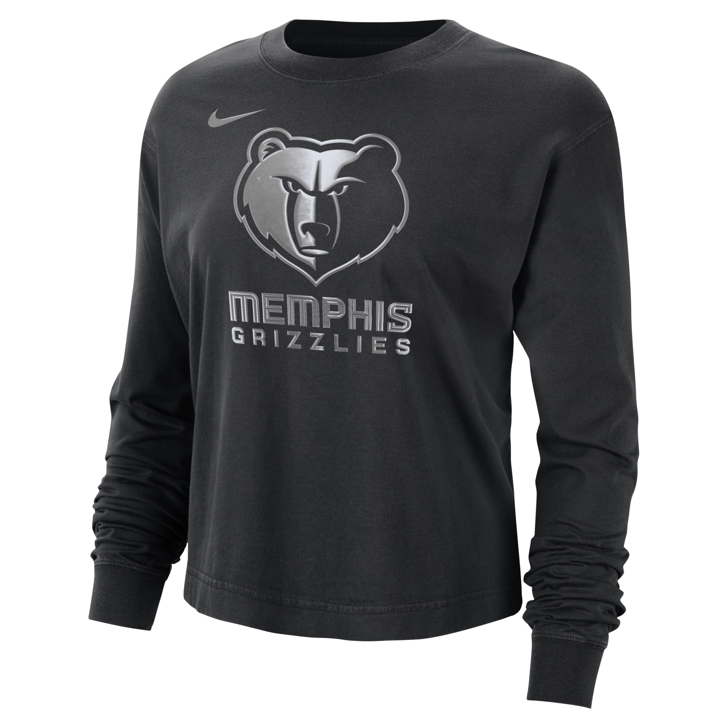 Nike Memphis Grizzlies Courtside Women's Nba Shine Boxy Long-sleeve T-shirt In Black