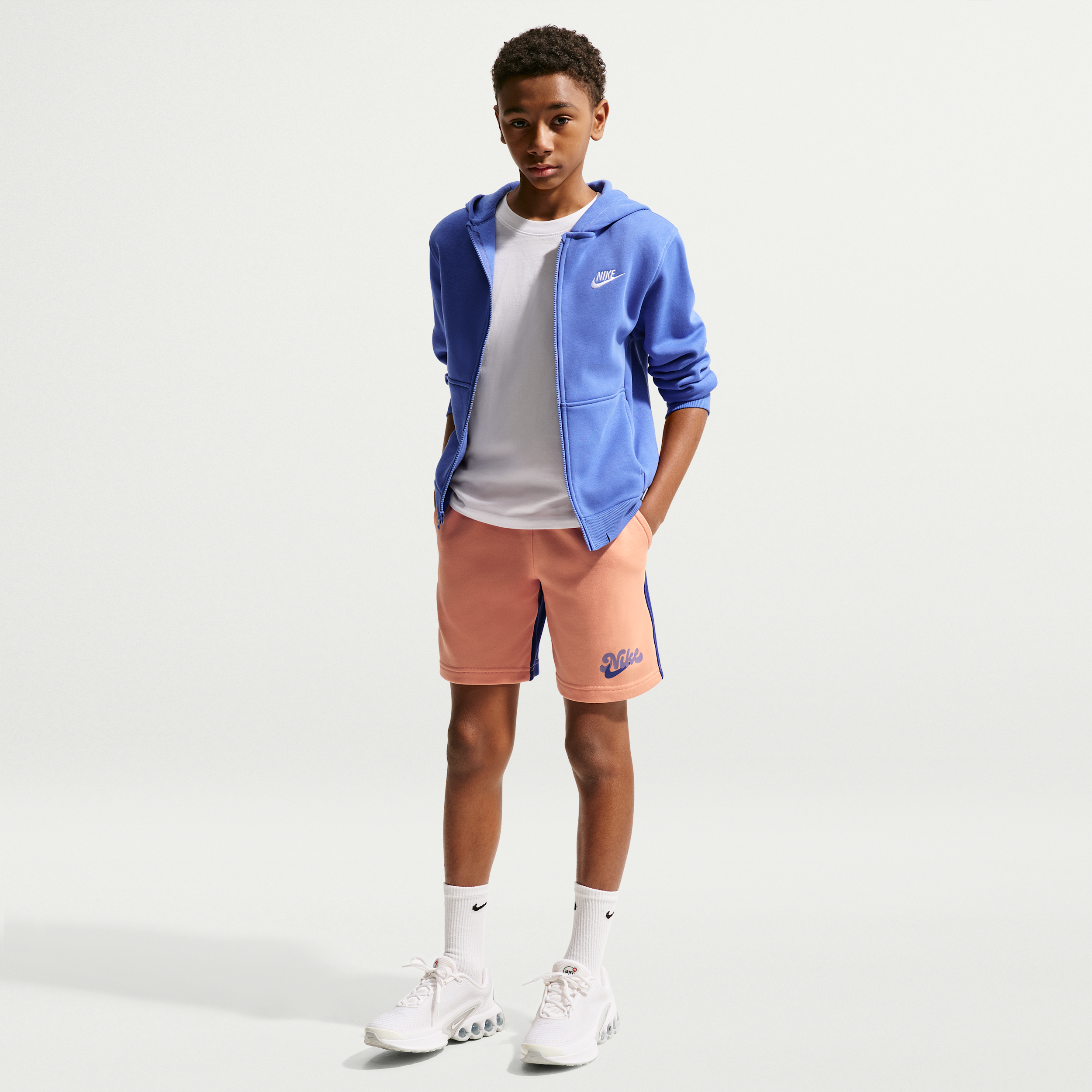 Nike Sportswear Club Big Kids' French Terry Shorts in Orange | HJ2642-844