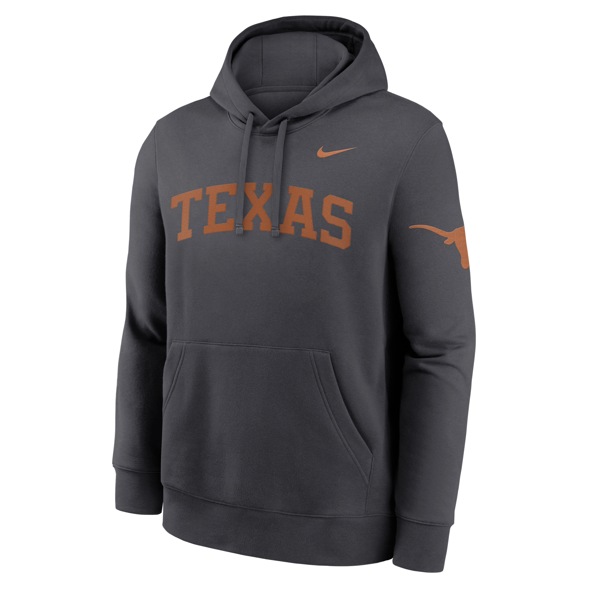 Nike Men's Anthracite Texas Longhorns 2026 Sideline Club Fleece Hoodie - Anthracite