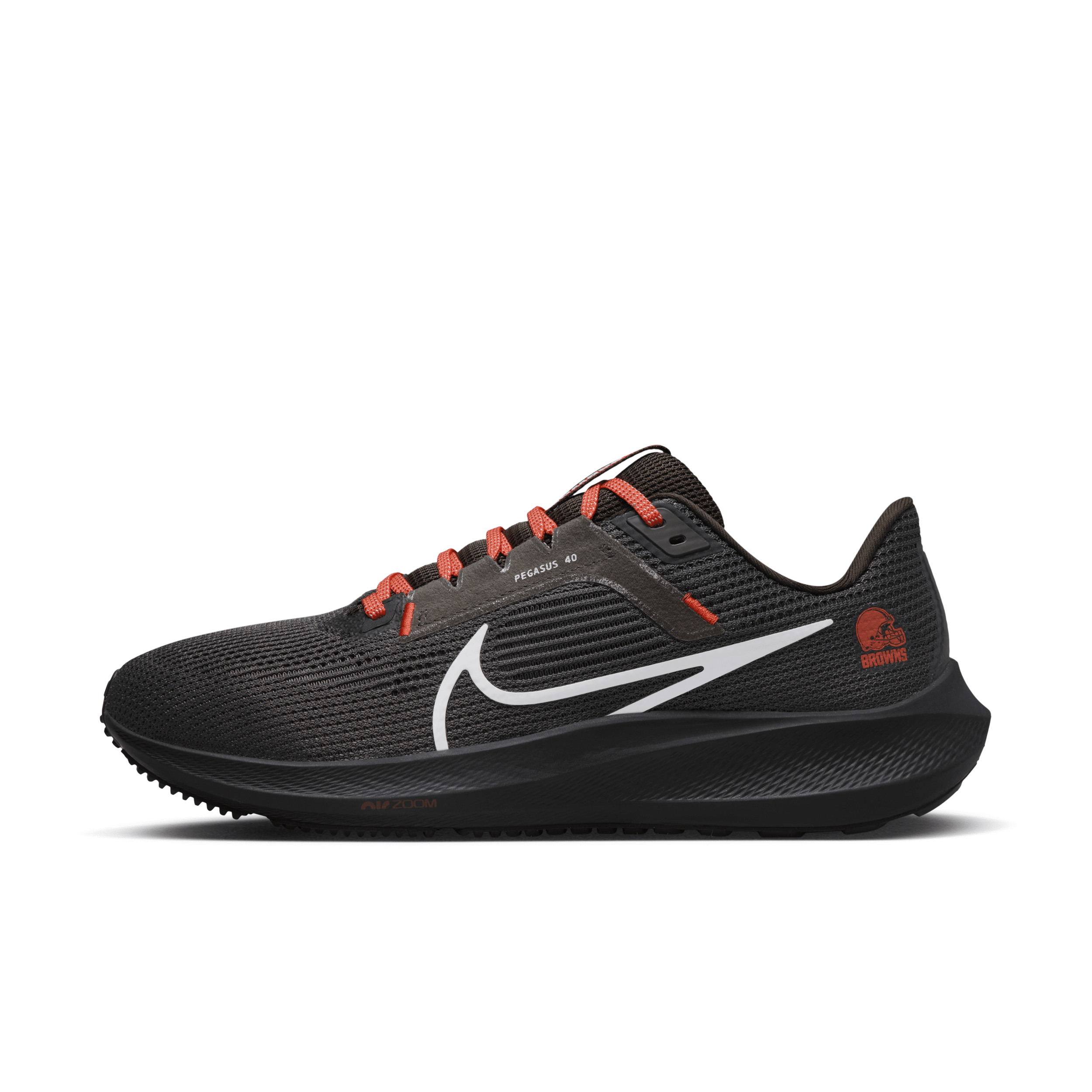 Nike Men's Pegasus 40 (NFL Cleveland Browns) Road Running Shoes in Grey, Size: 10.5 | DZ5950-001