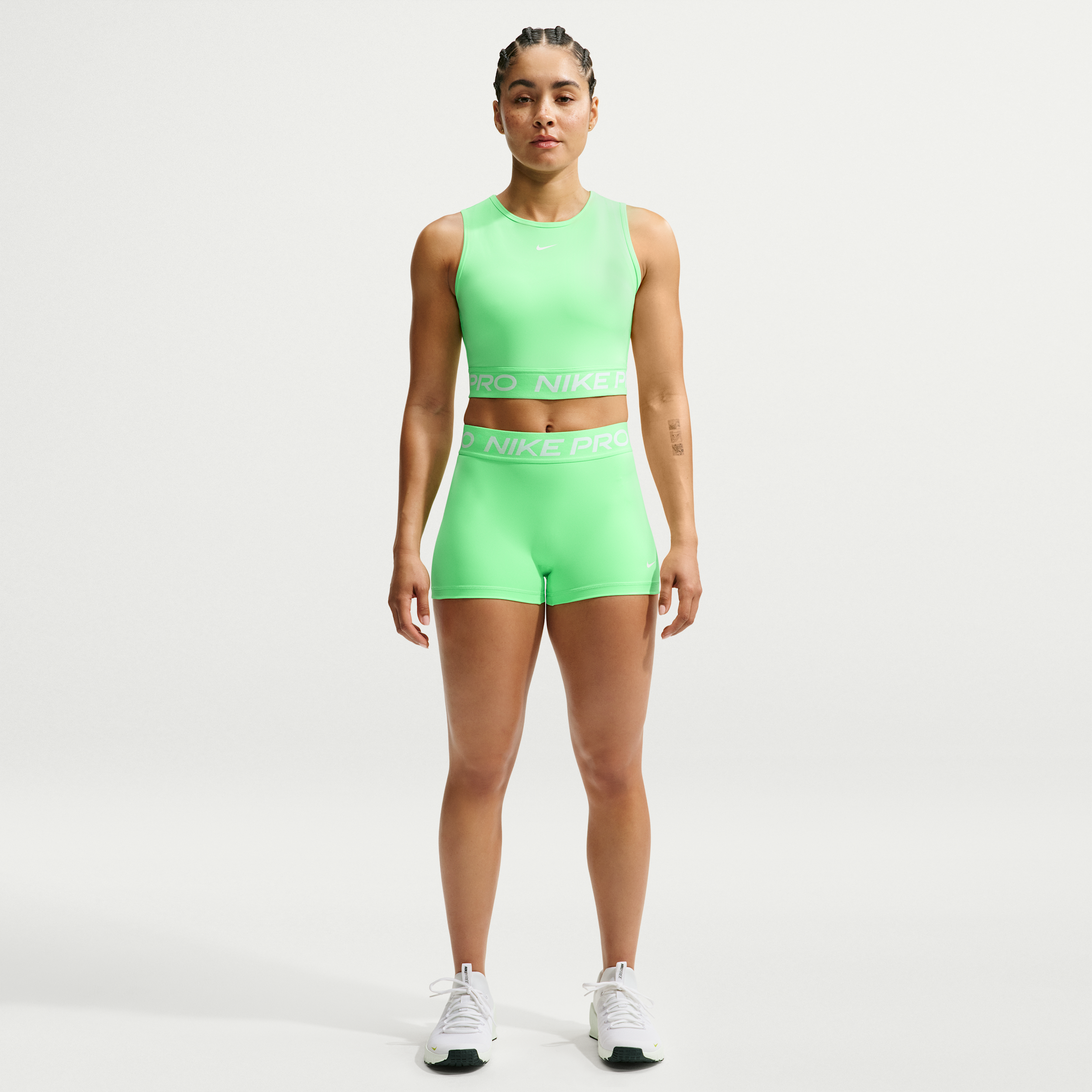 Women's Nike Pro Mid-Rise 3" Biker Shorts in Green | IQ1037-336