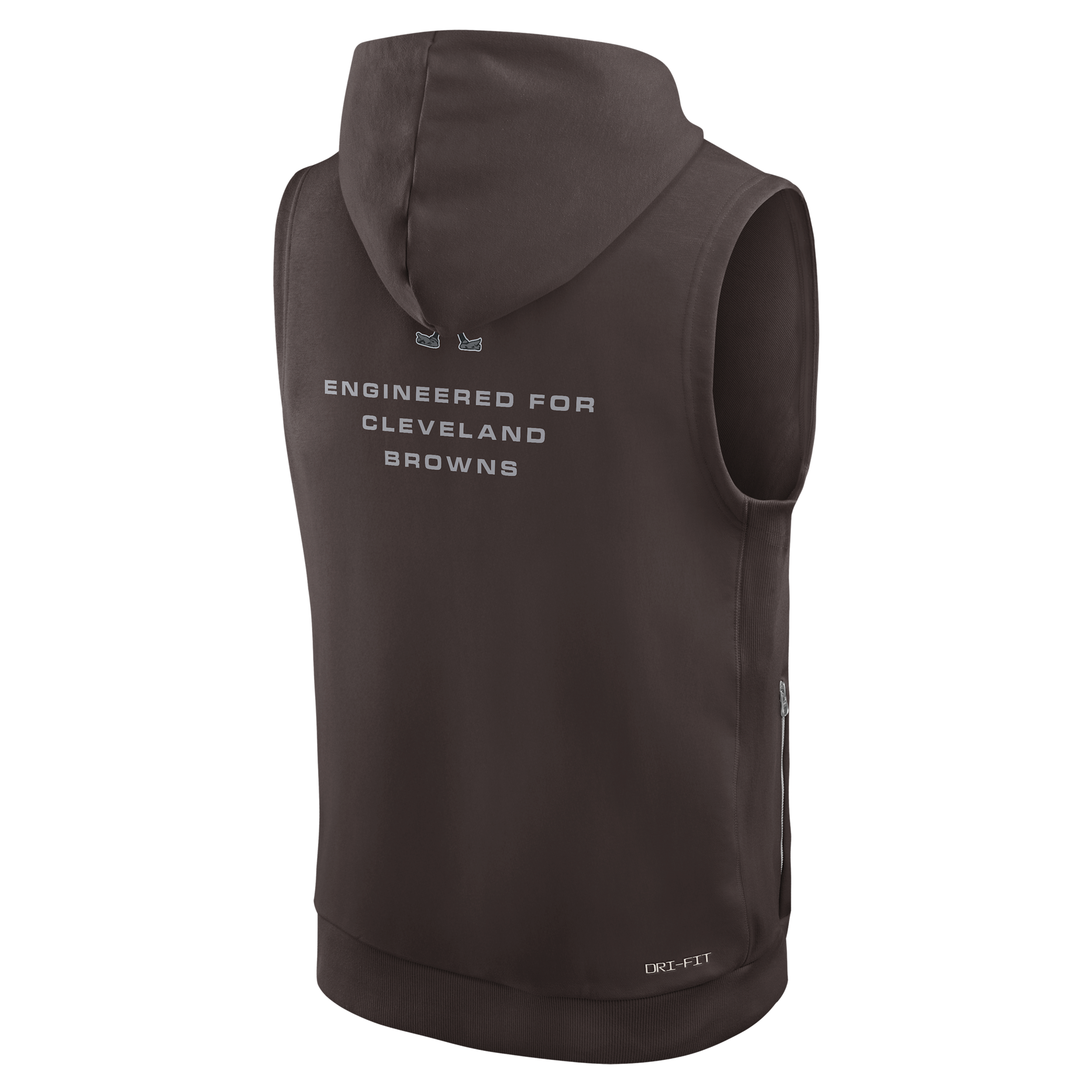 Cleveland Browns Sideline Nike Men's Dri-FIT NFL Sleeveless Pullover Hoodie in Brown | 03B42DIQ93-0CN