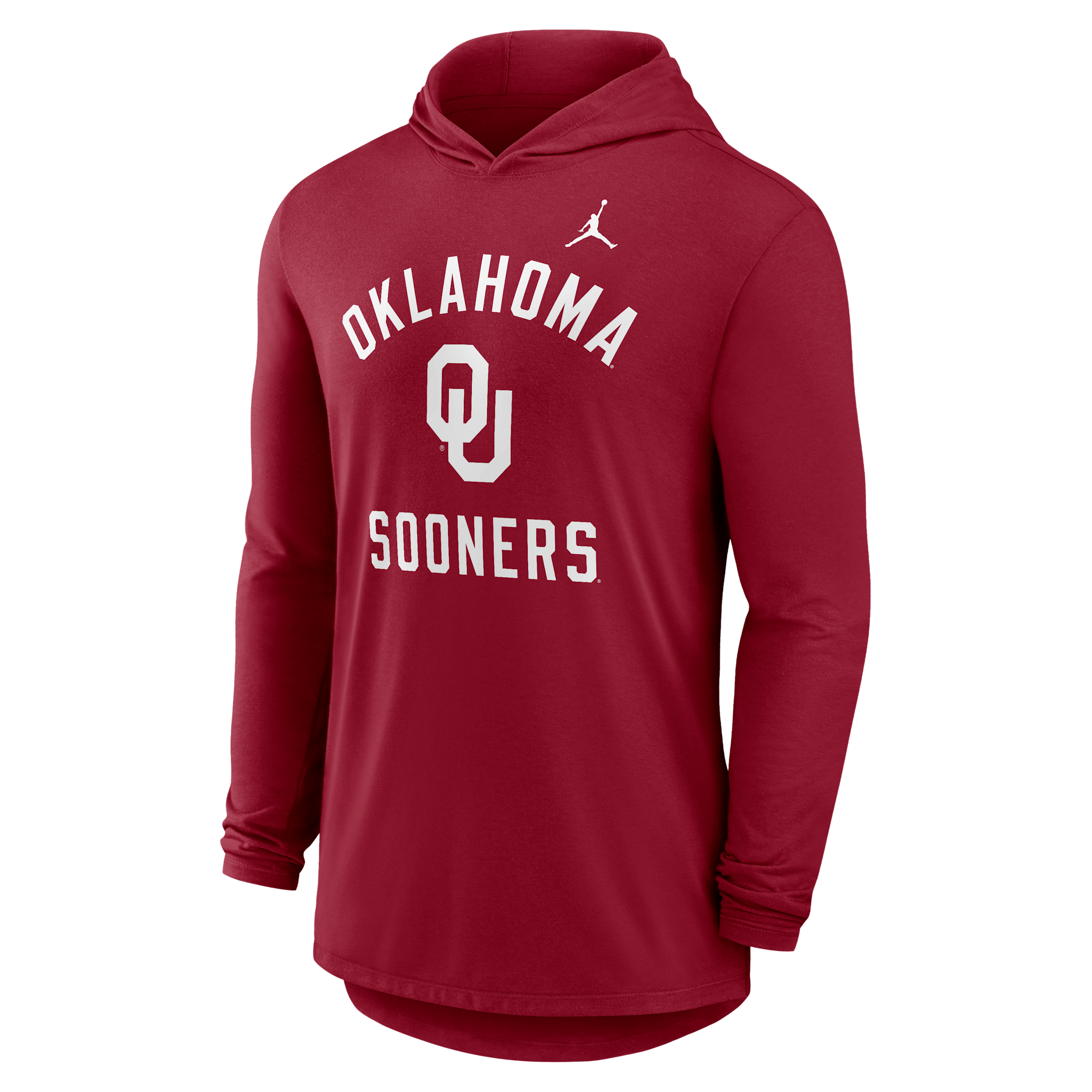 Jordan Men's Oklahoma Campus Arch  Brand Dri-fit College Long-sleeve Hooded T-shirt In Red