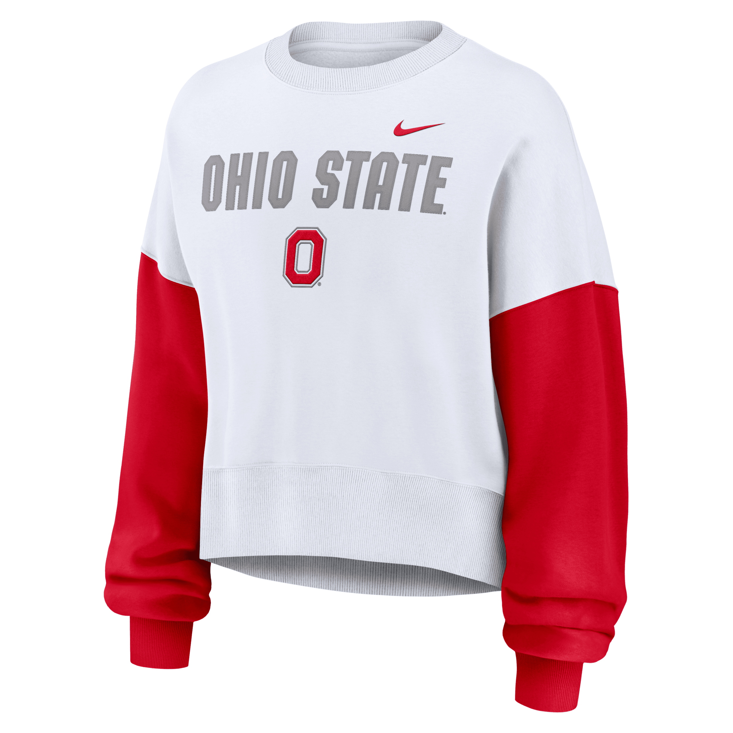 Nike Ohio State Buckeyes Primetime Women's College Pullover Crew In White
