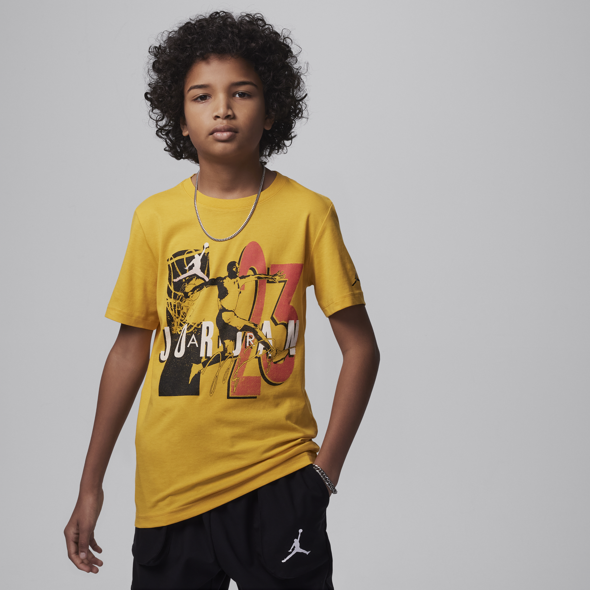 Jordan Retro Spec Big Kids' Graphic T-shirt In Yellow