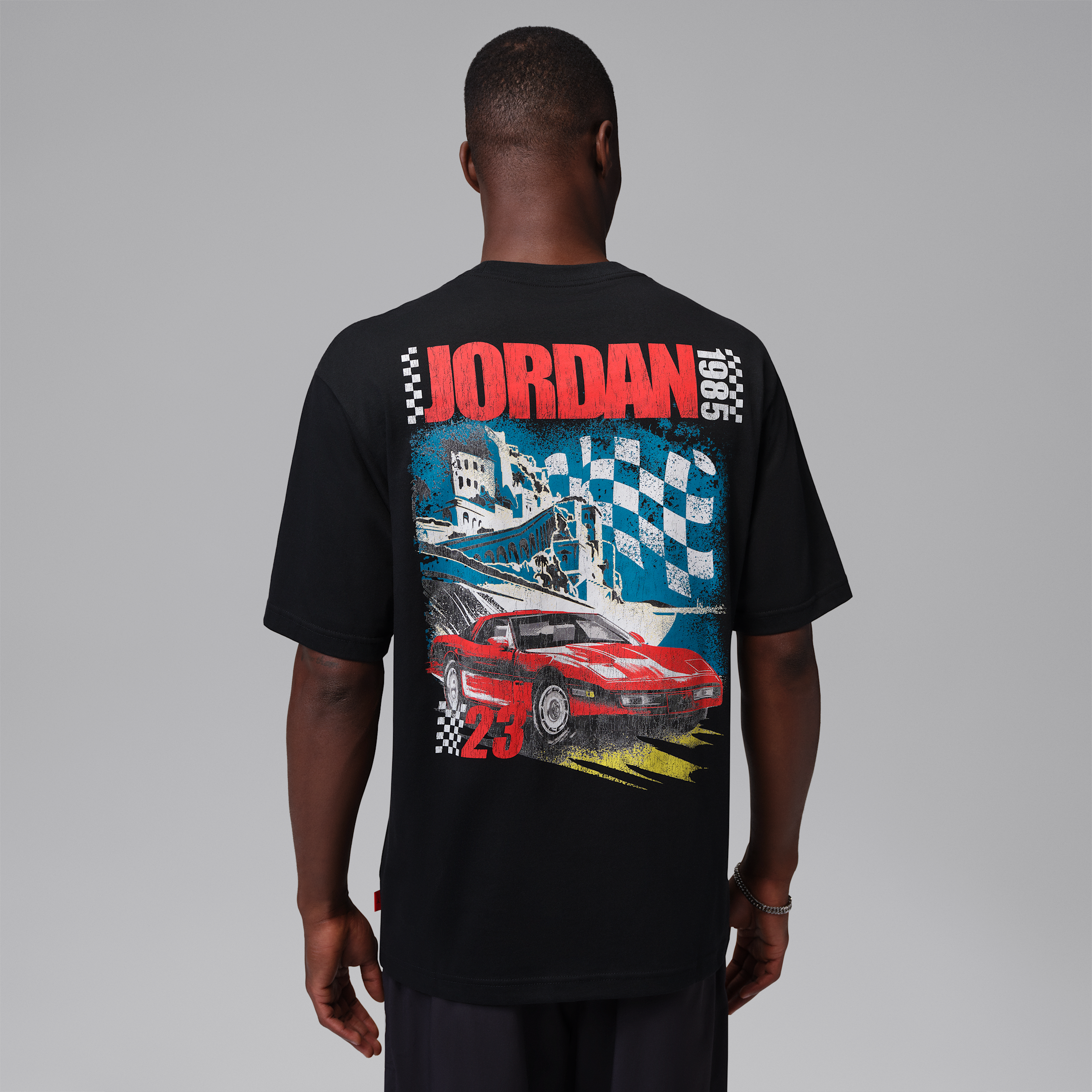 Jordan Men's Brooklyn 1985 Auto Graphic T-Shirt, Medium, Black