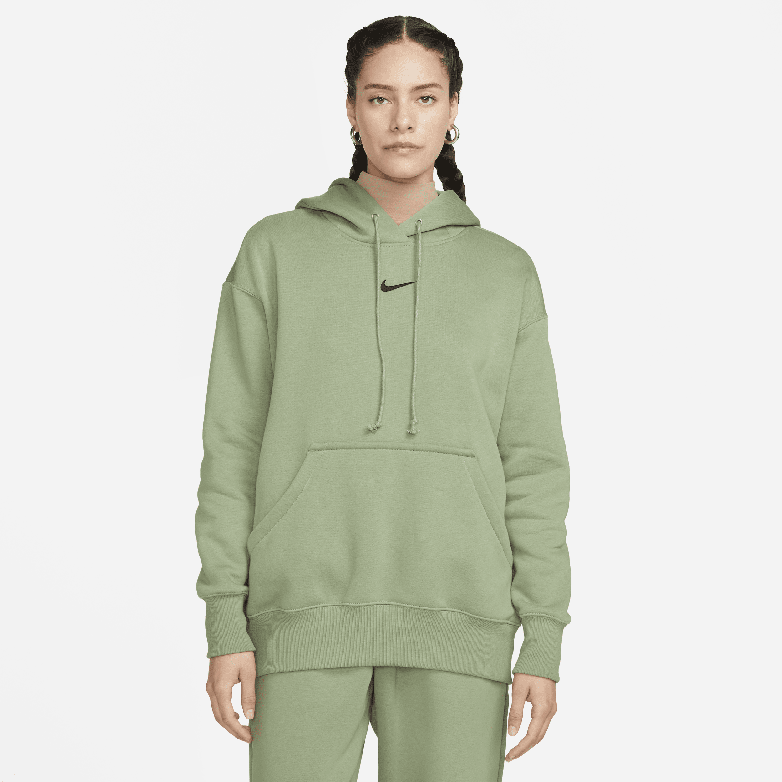Shop Nike Women's  Sportswear Phoenix Fleece Oversized Pullover Hoodie In Green