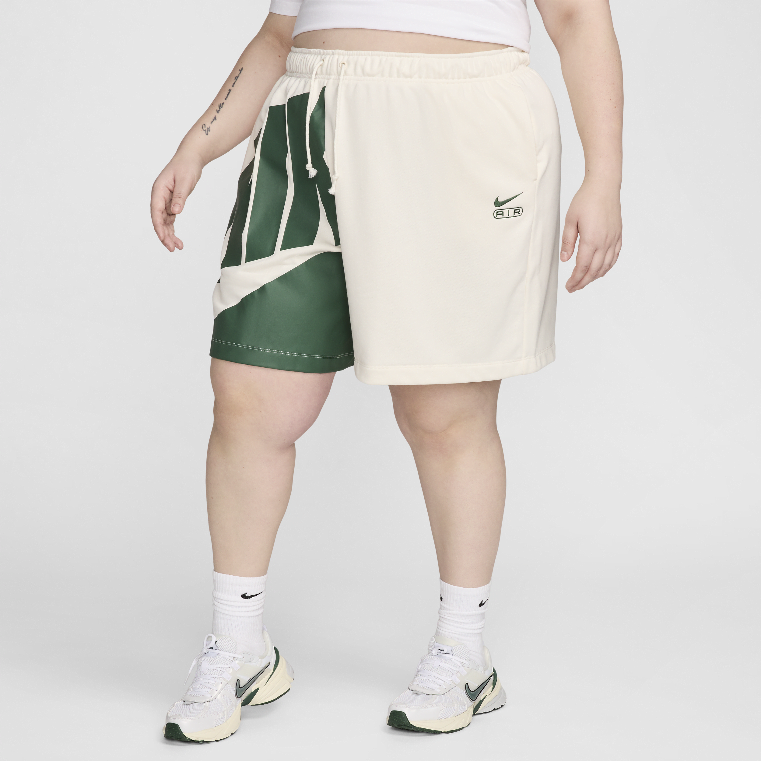 Nike Women's Air Mid-rise 6" French Terry Shorts (plus Size) In Brown