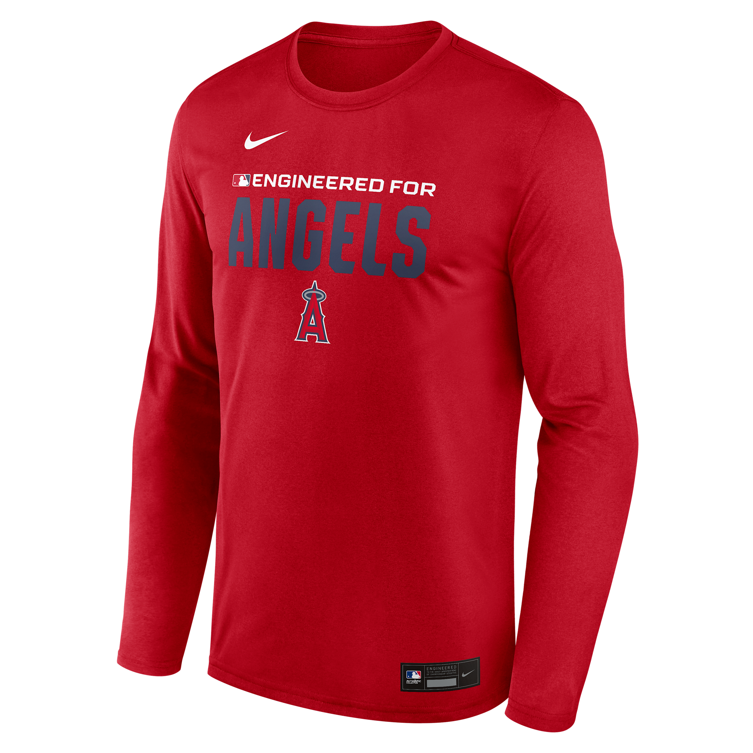 Los Angeles Angels Authentic Collection Team Issue Nike Men's Dri-FIT MLB Long-Sleeve T-Shirt in Red | 02TJ62QANG-JE6