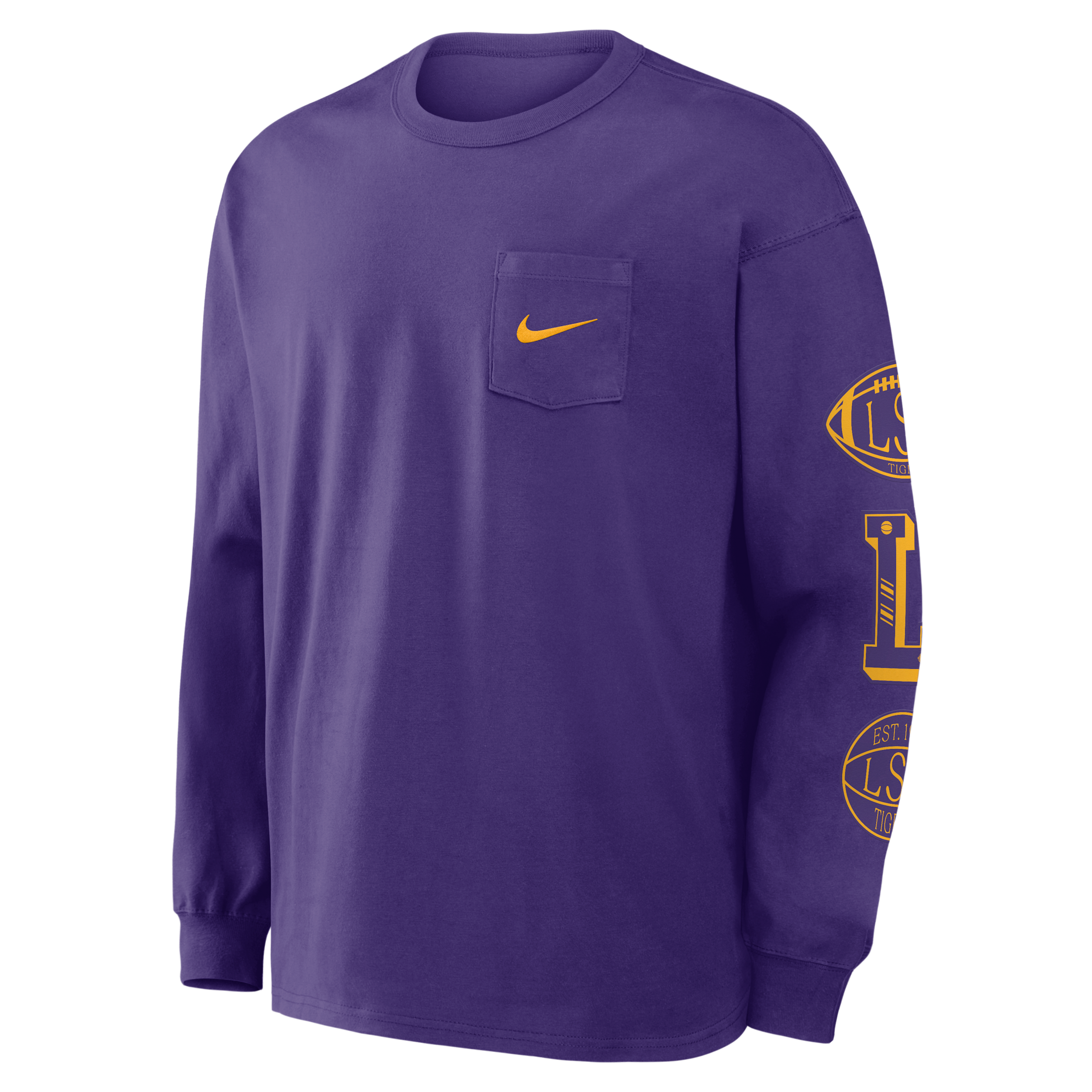 LSU Academic Max90 Pocket Nike Men's College Long-Sleeve T-Shirt in Purple | 04TA51LLSN-U1K