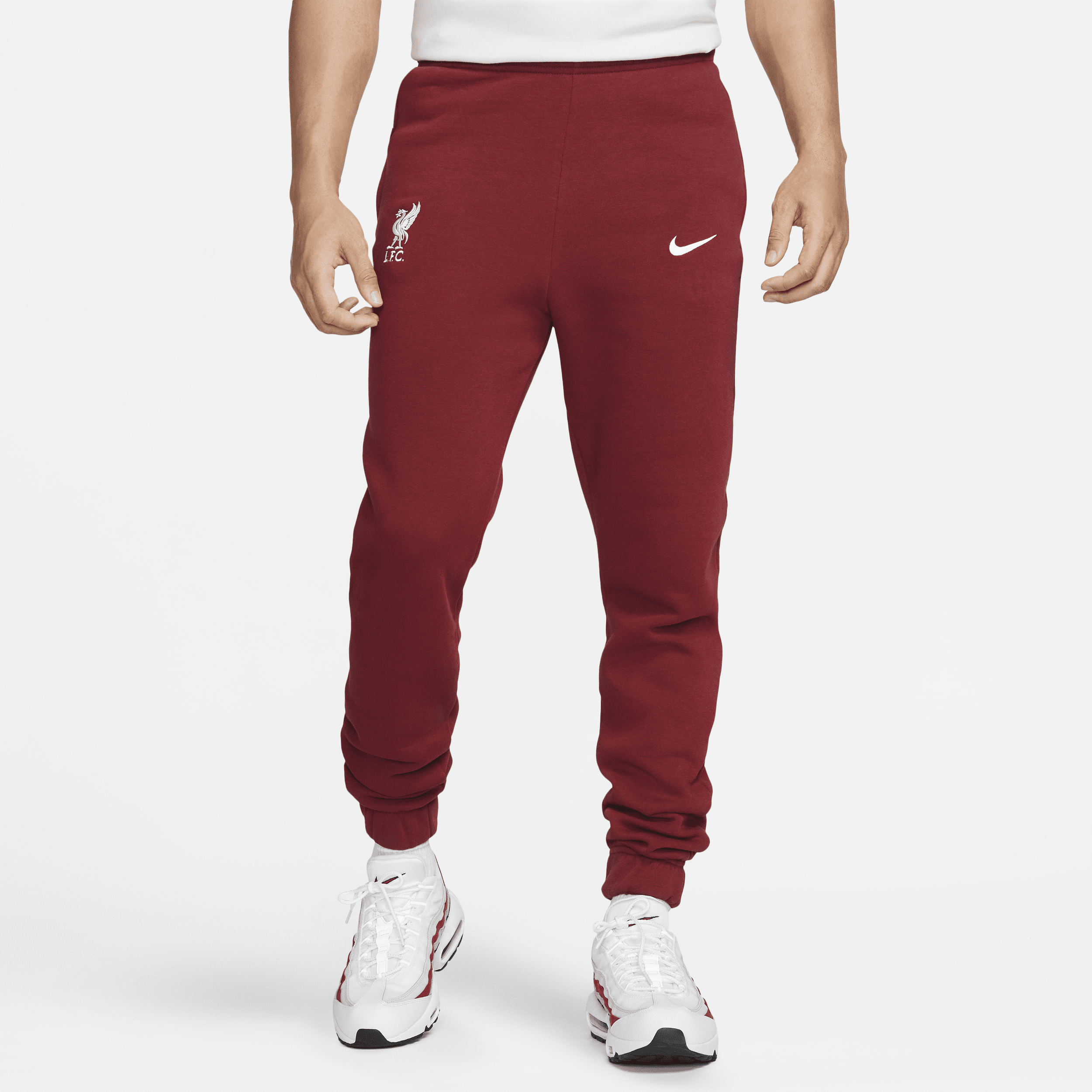 Shop Nike Liverpool Fc  Men's Soccer Fleece Pants In Red