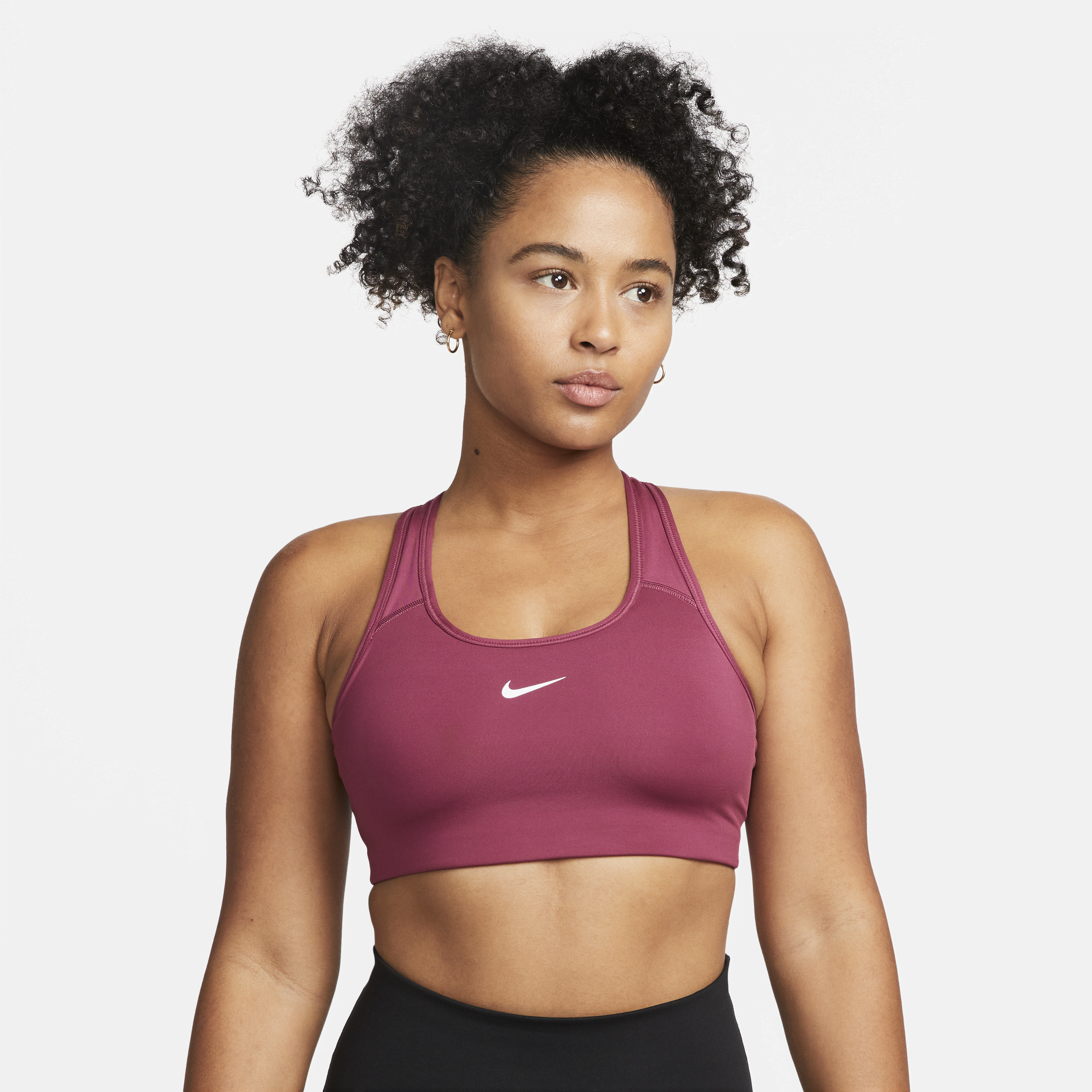 Nike Women's Swoosh Medium-support 1-piece Pad Sports Bra In Red