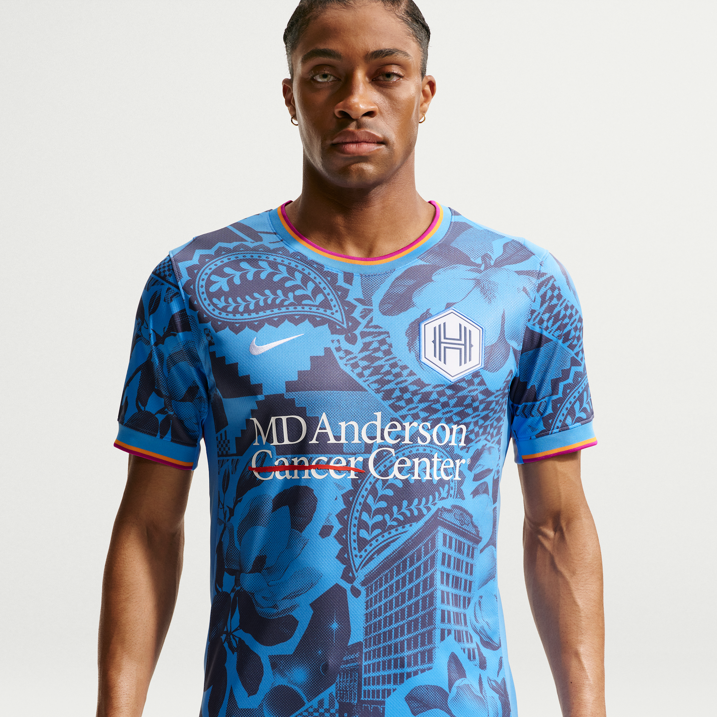 Houston Dash Stadium Away Nike Men's Dri-FIT NWSL Replica Jersey in Blue | P35861HODS26-BLU