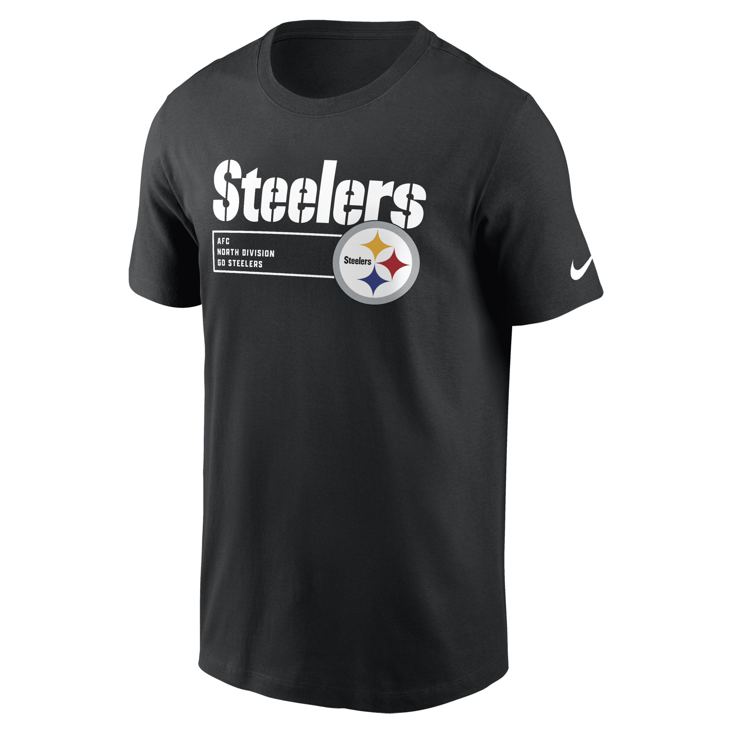 Nike Black Pittsburgh Steelers Division Essential T-shirt In Black