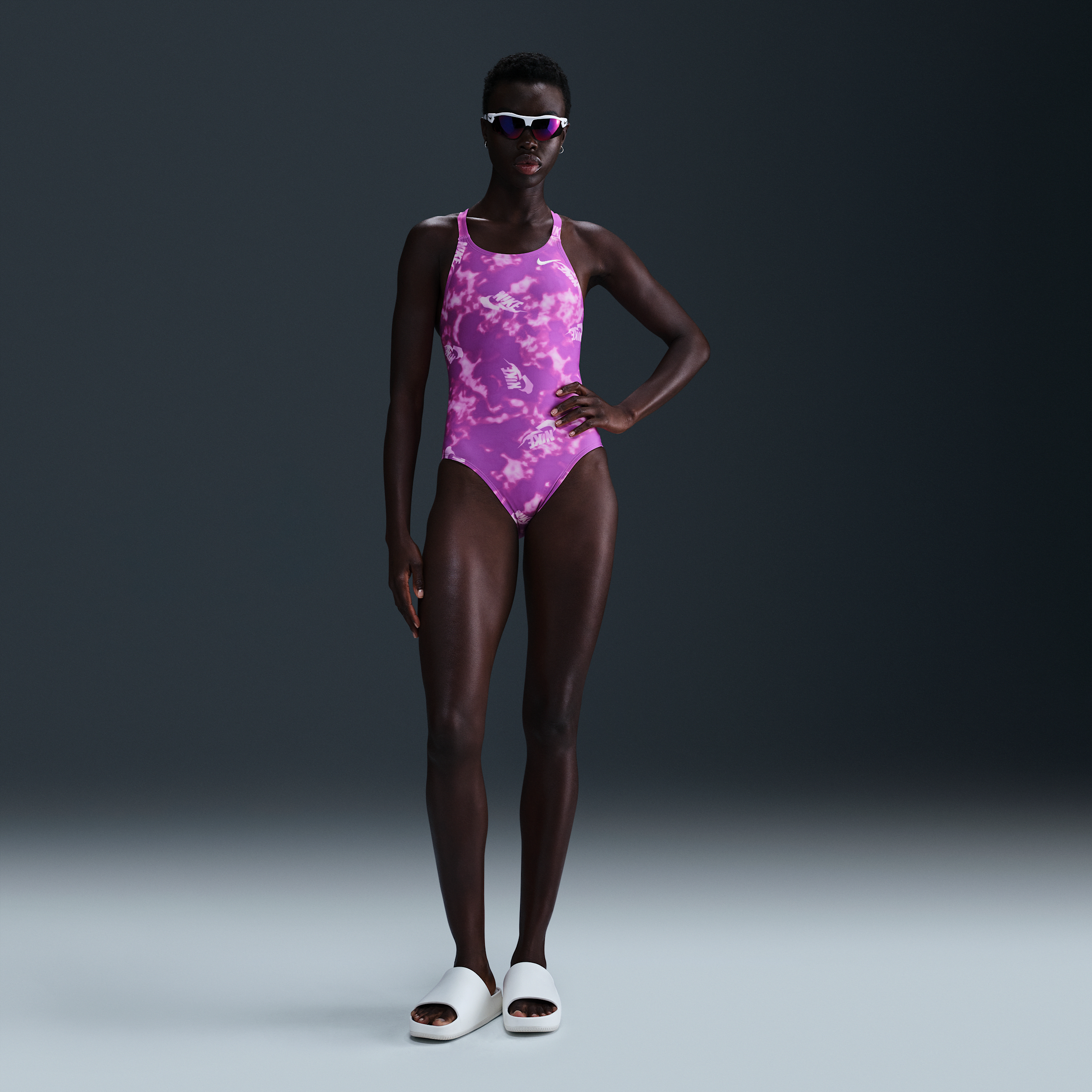 Shop Nike Women's Swim Hydrastrong Fastback One-piece In Purple